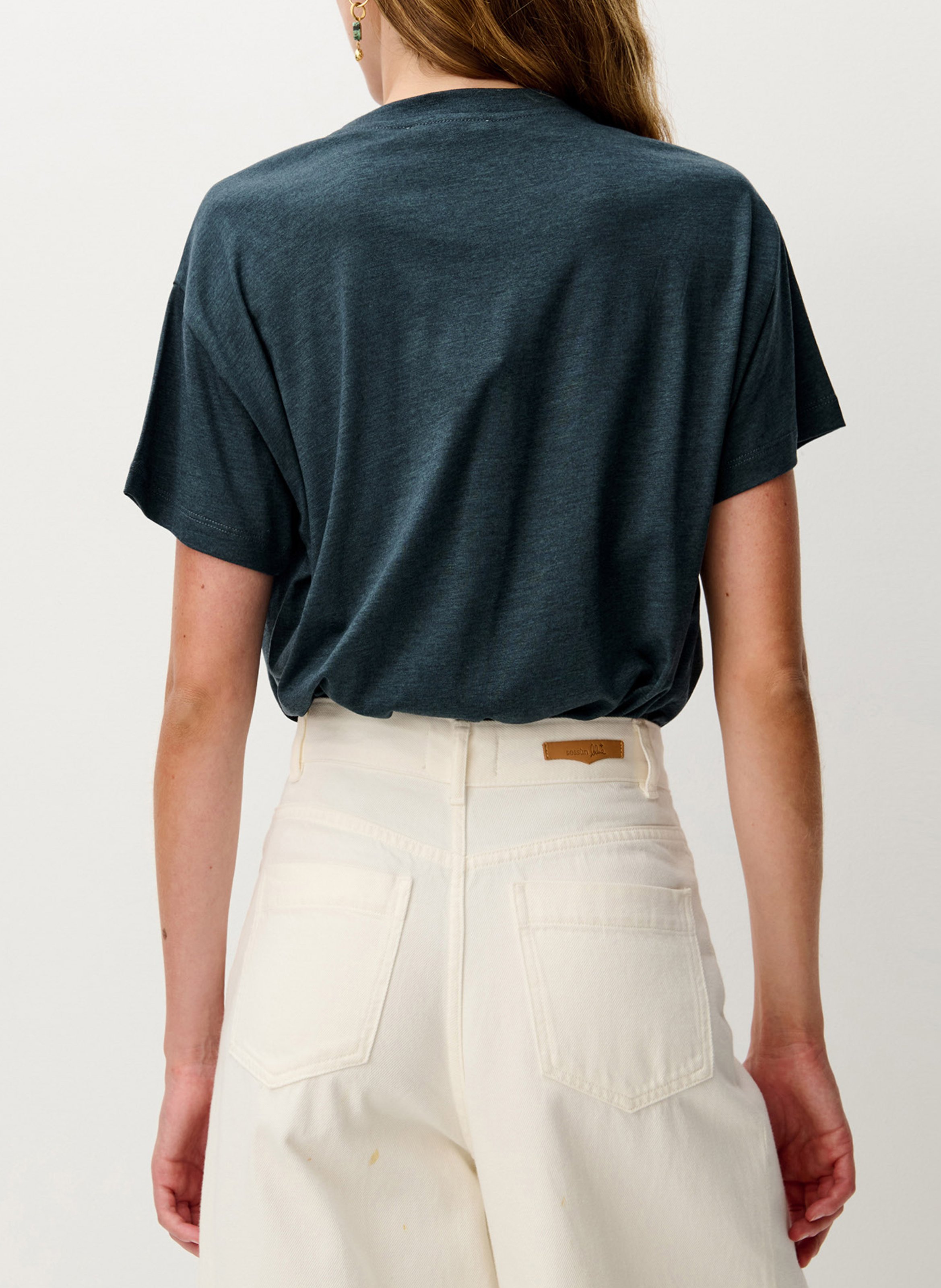 Tee-shirt oversize col rond SESSUN Bleu