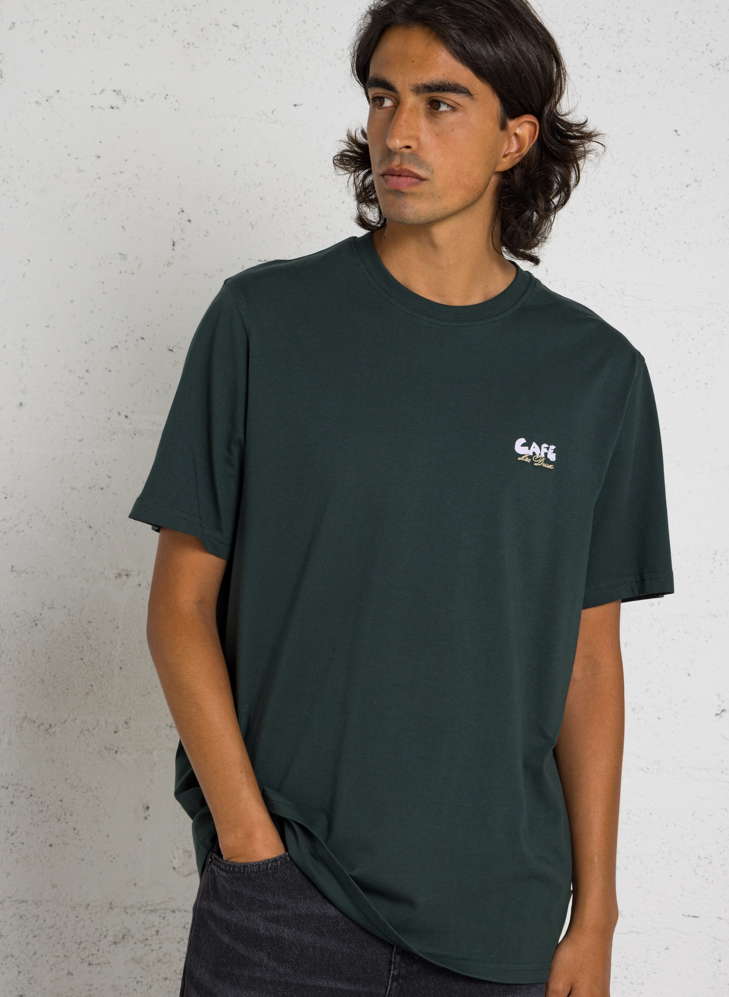 T-shirt droit en coton bio LES DEUX Vert