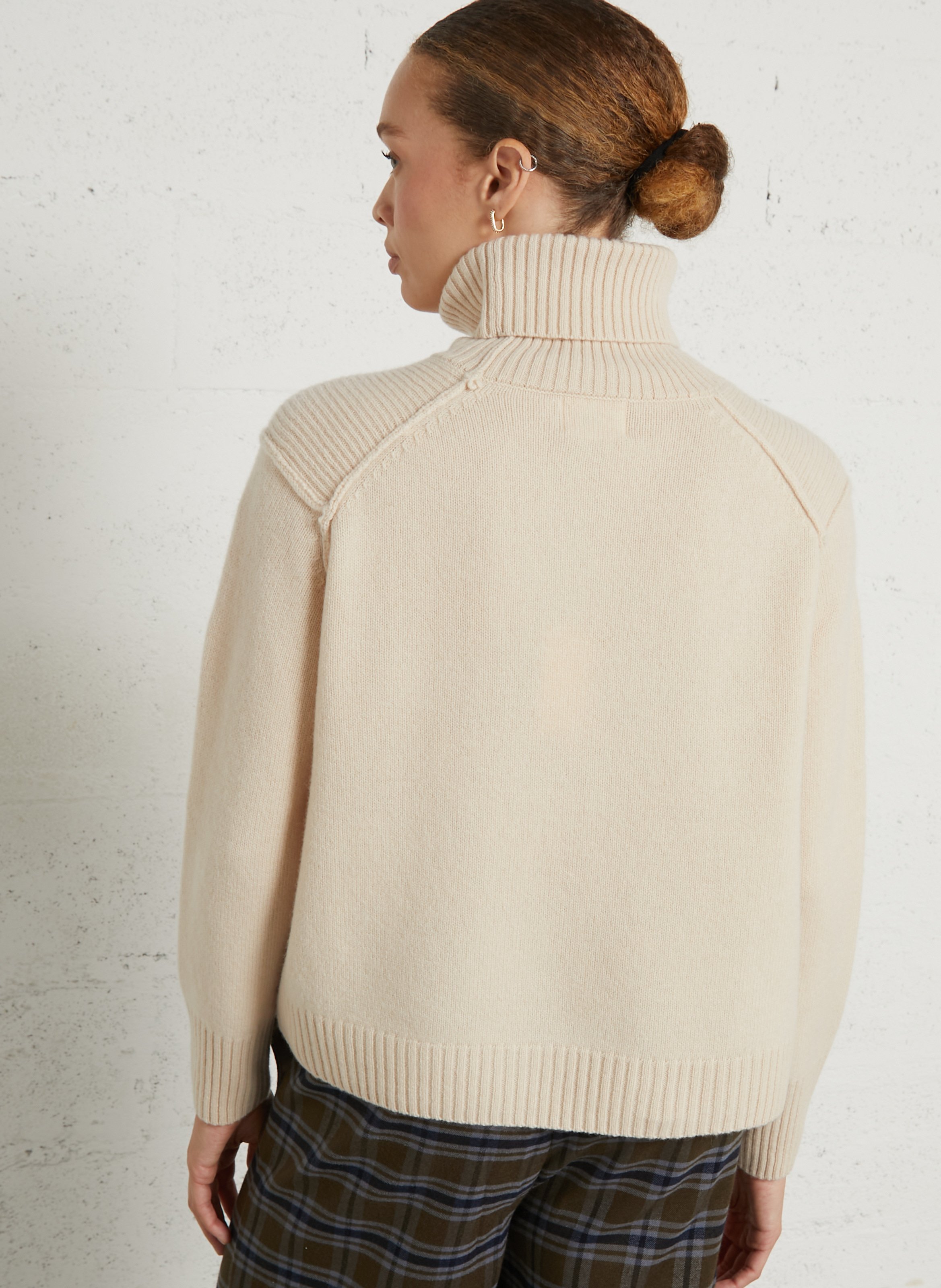 Pull col roulé en laine BELLA JONES Beige
