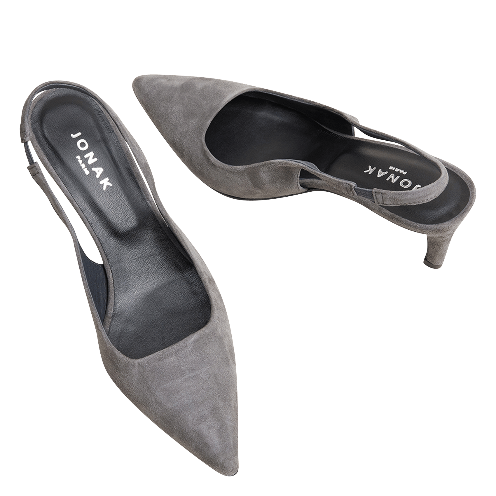 Slingback suede leather pumps JONAK Grey