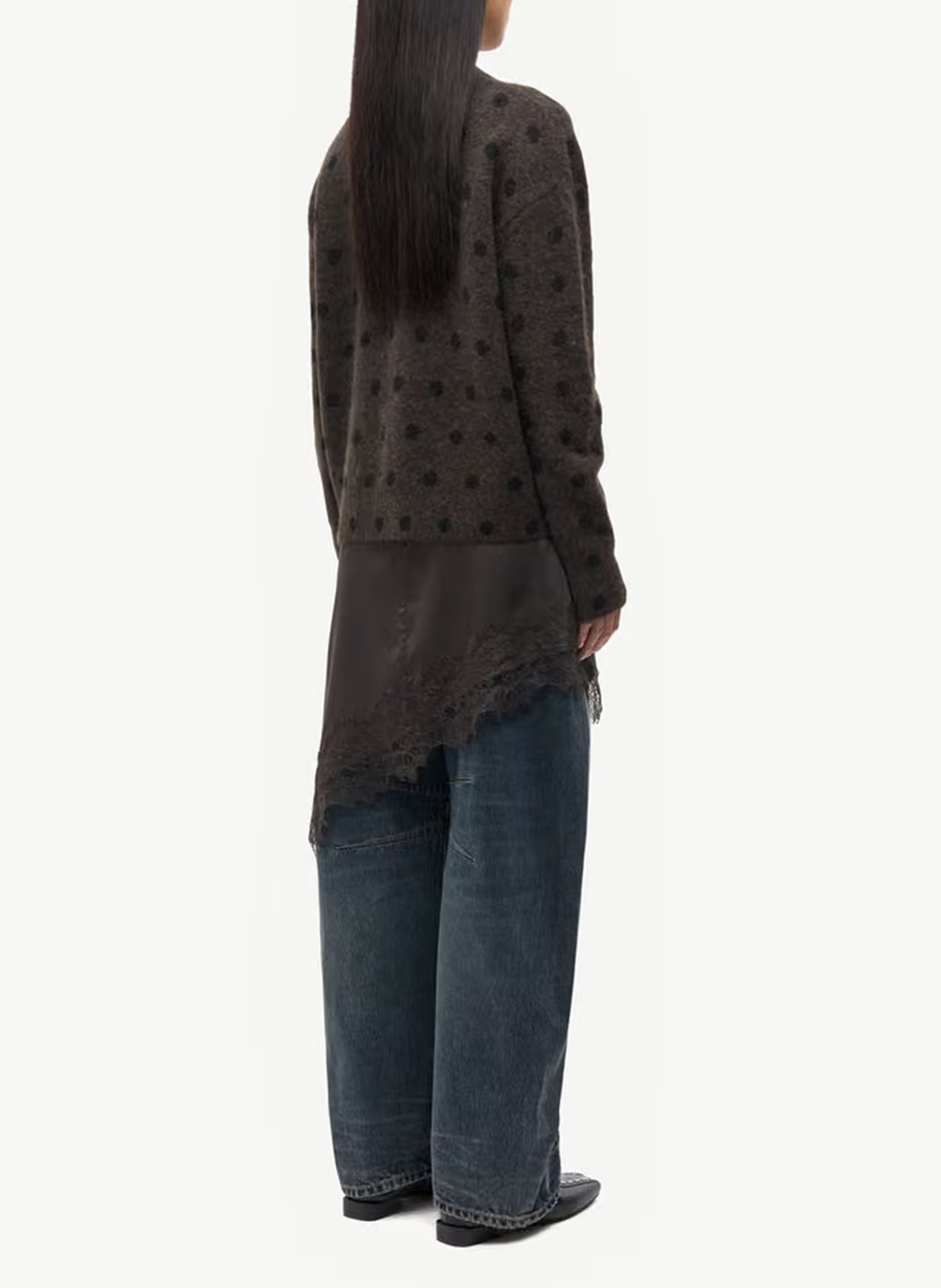 Round-neck wool-blend sweater | Grey SAMSOE SAMSOE Women