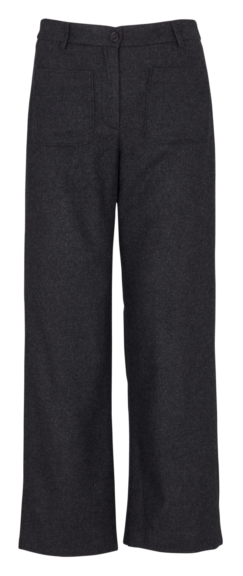 Pantalon droit en laine et coton mélangés HARTFORD Gris
