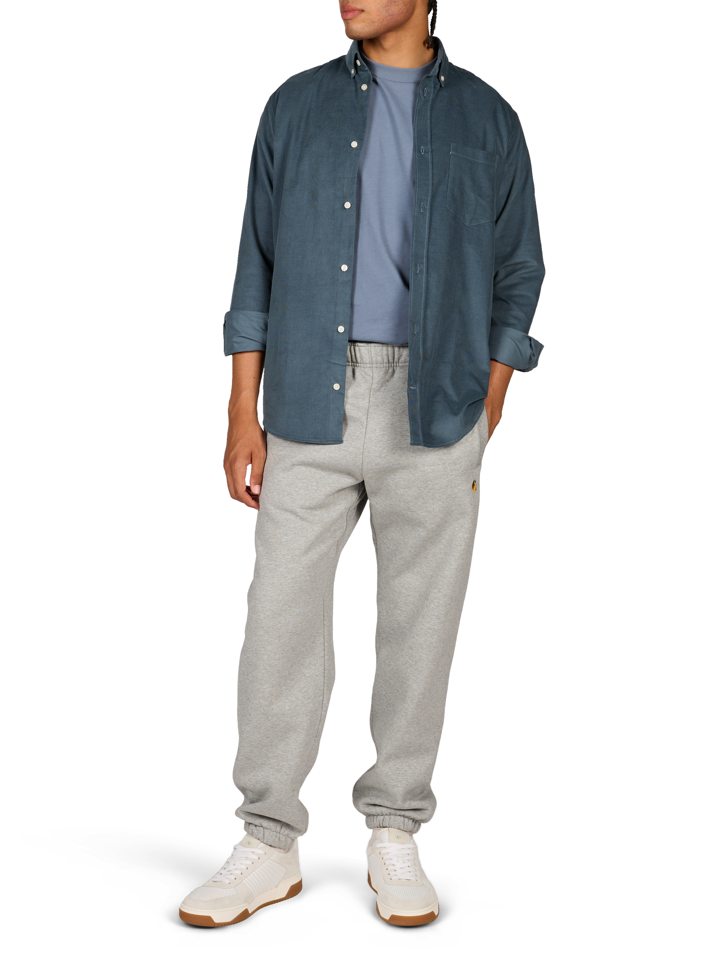 Loose-fit corduroy cotton shirt AU PRINTEMPS PARIS Blue