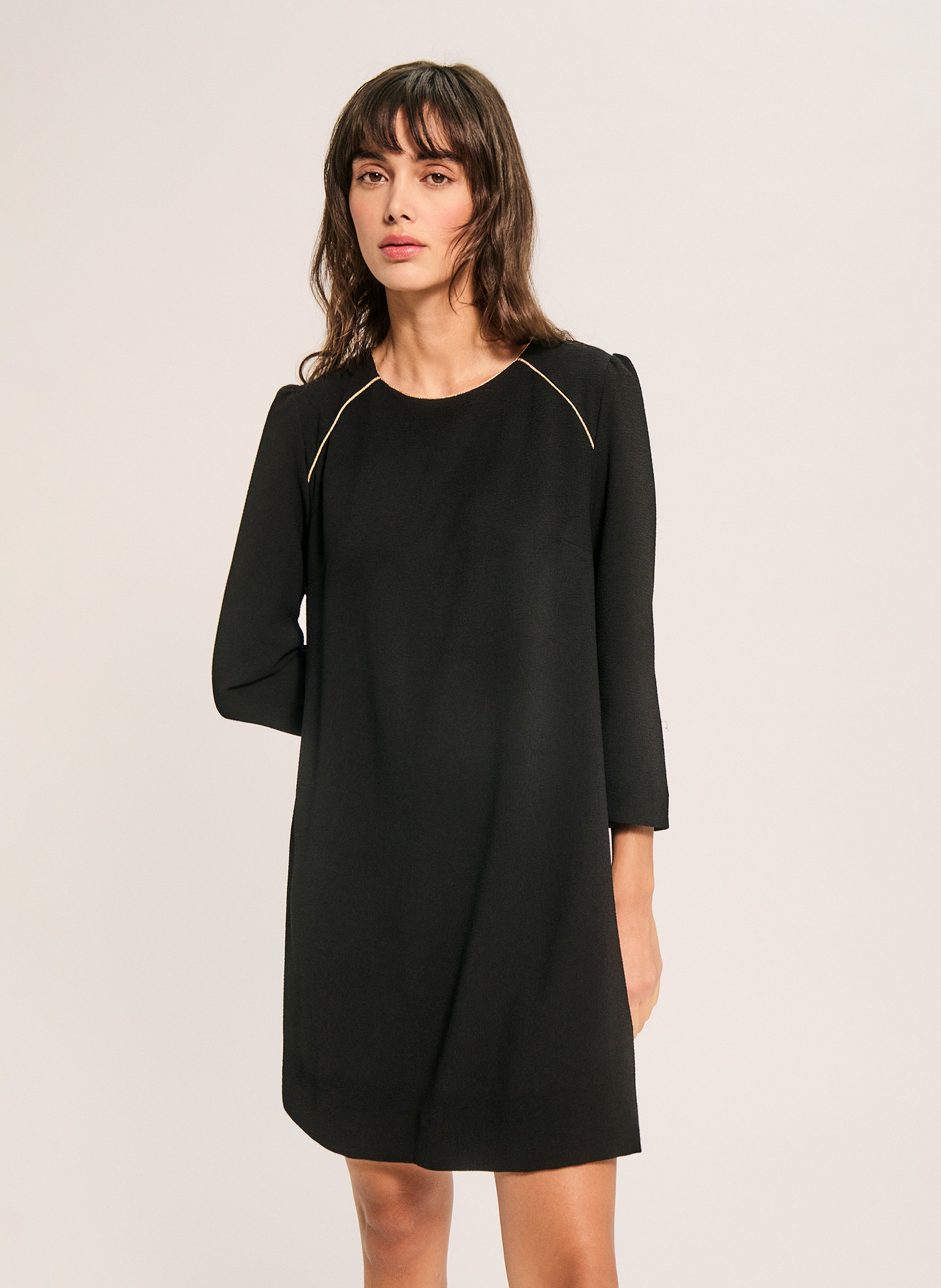 Robe courte col rond PABLO Noir