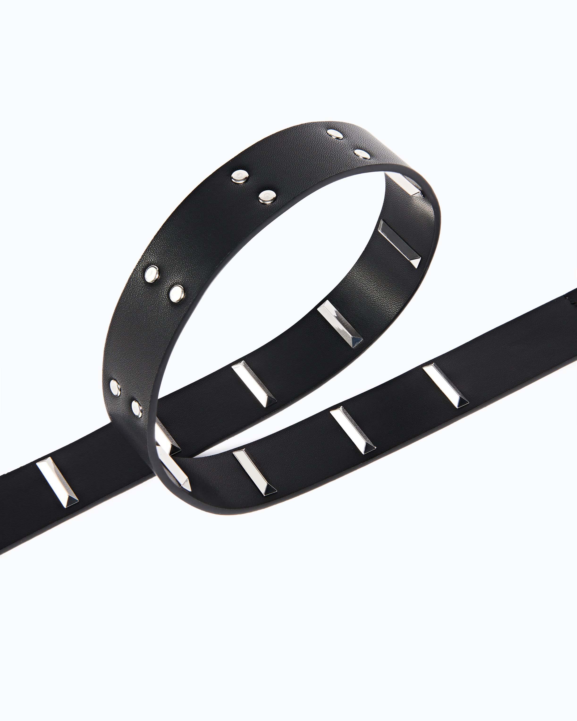 Leather belt with rectangular studs 3 cm PINKO Black