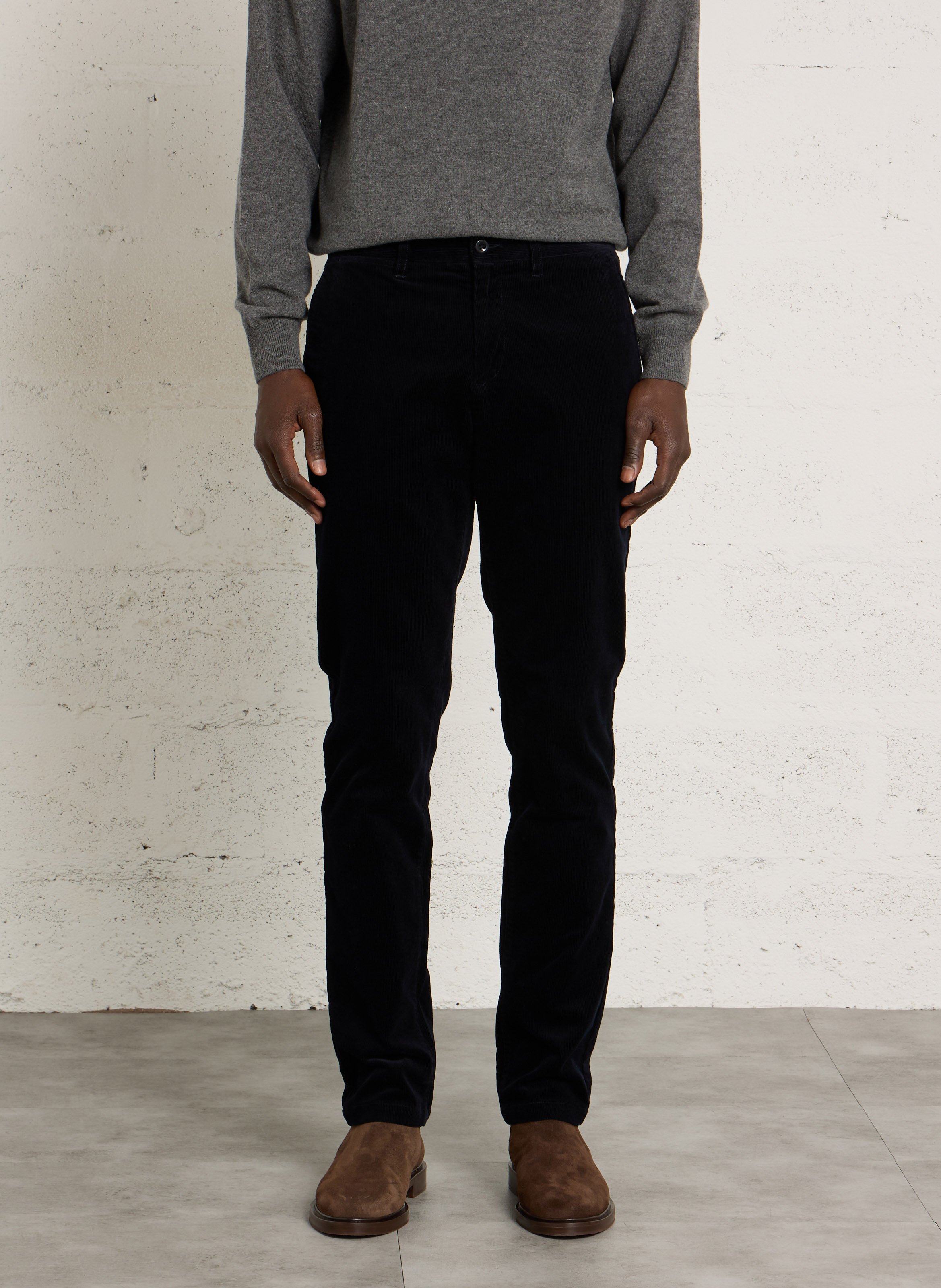 Pantalon slim en velours côtelé GANT Bleu