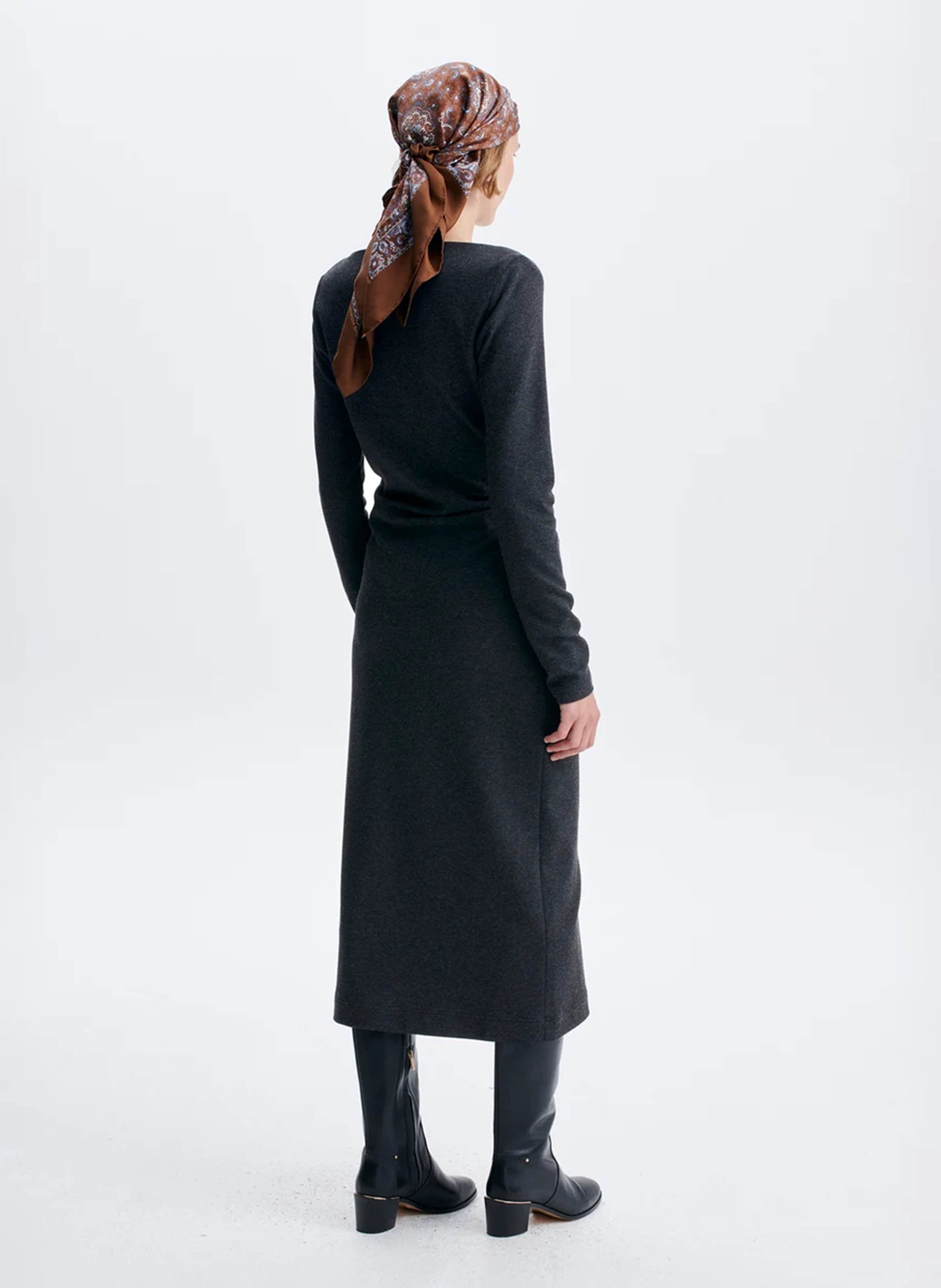 Boat-neck midi dress VANESSA BRUNO Grey