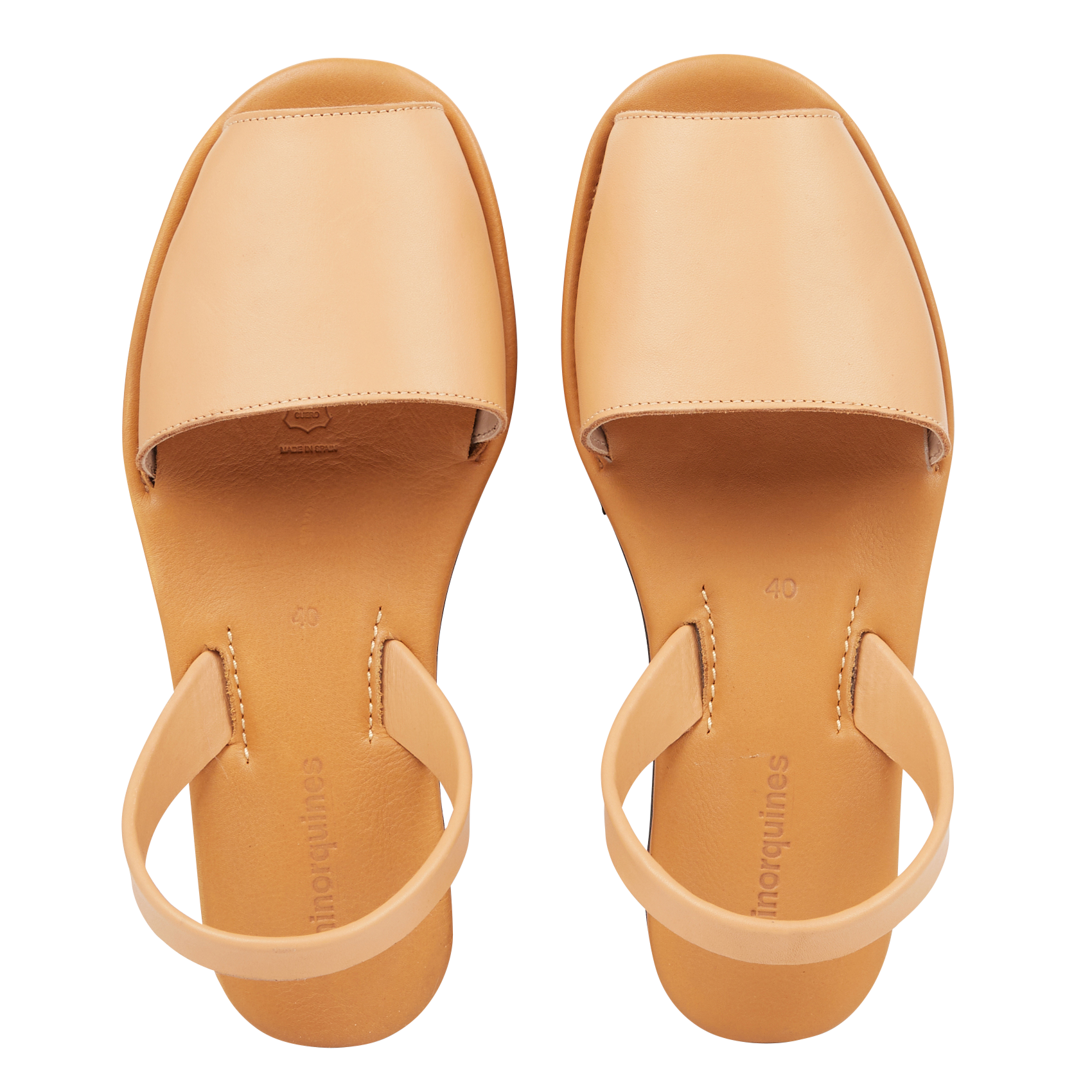 Platte, leren sandalen MINORQUINES Bruin