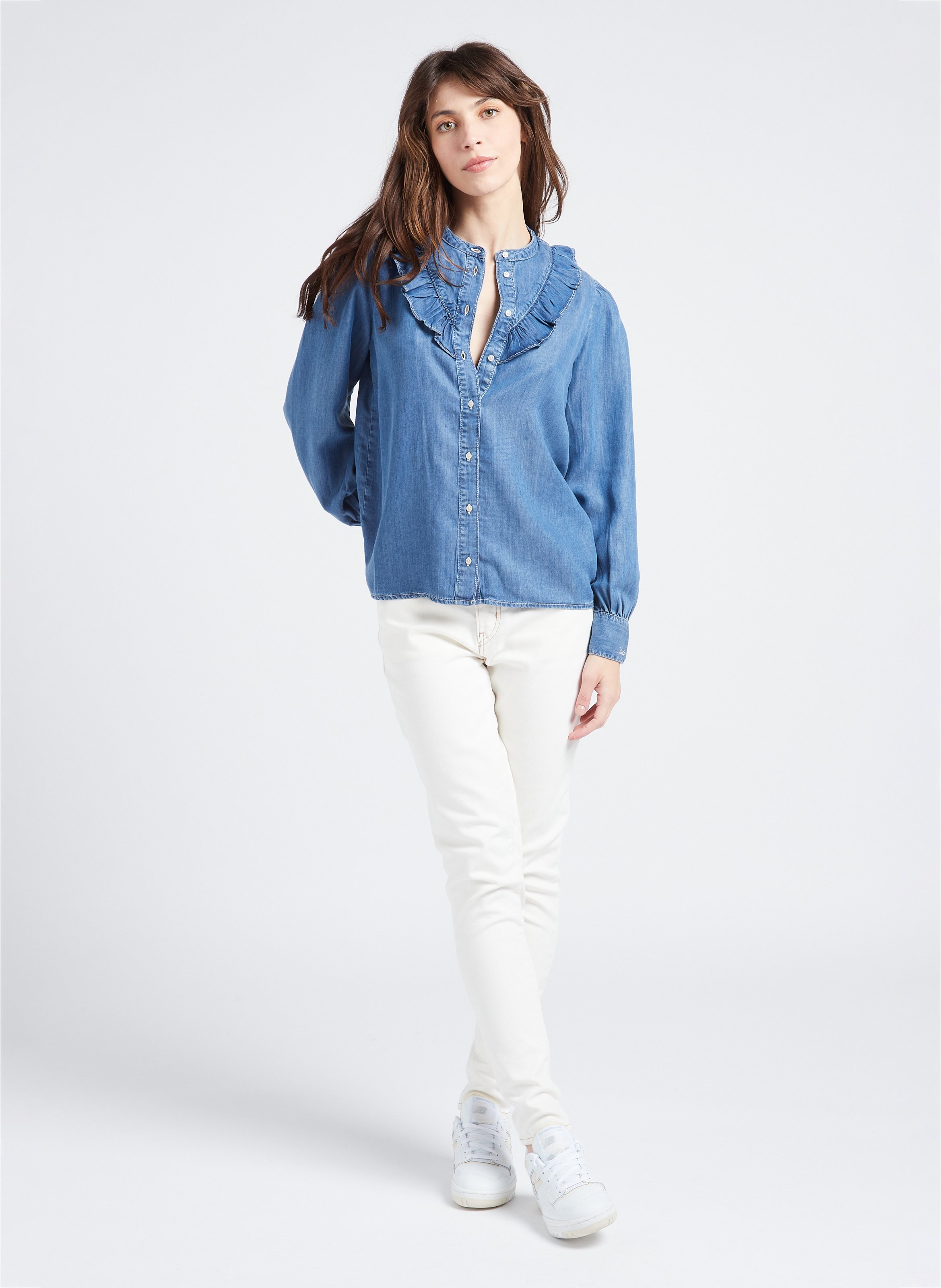 Skinny jeans met hoge taille Wit