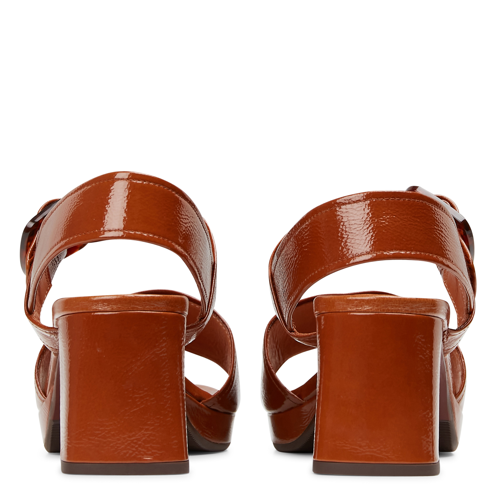 Sandales hautes en cuir verni CHIE MIHARA Marron