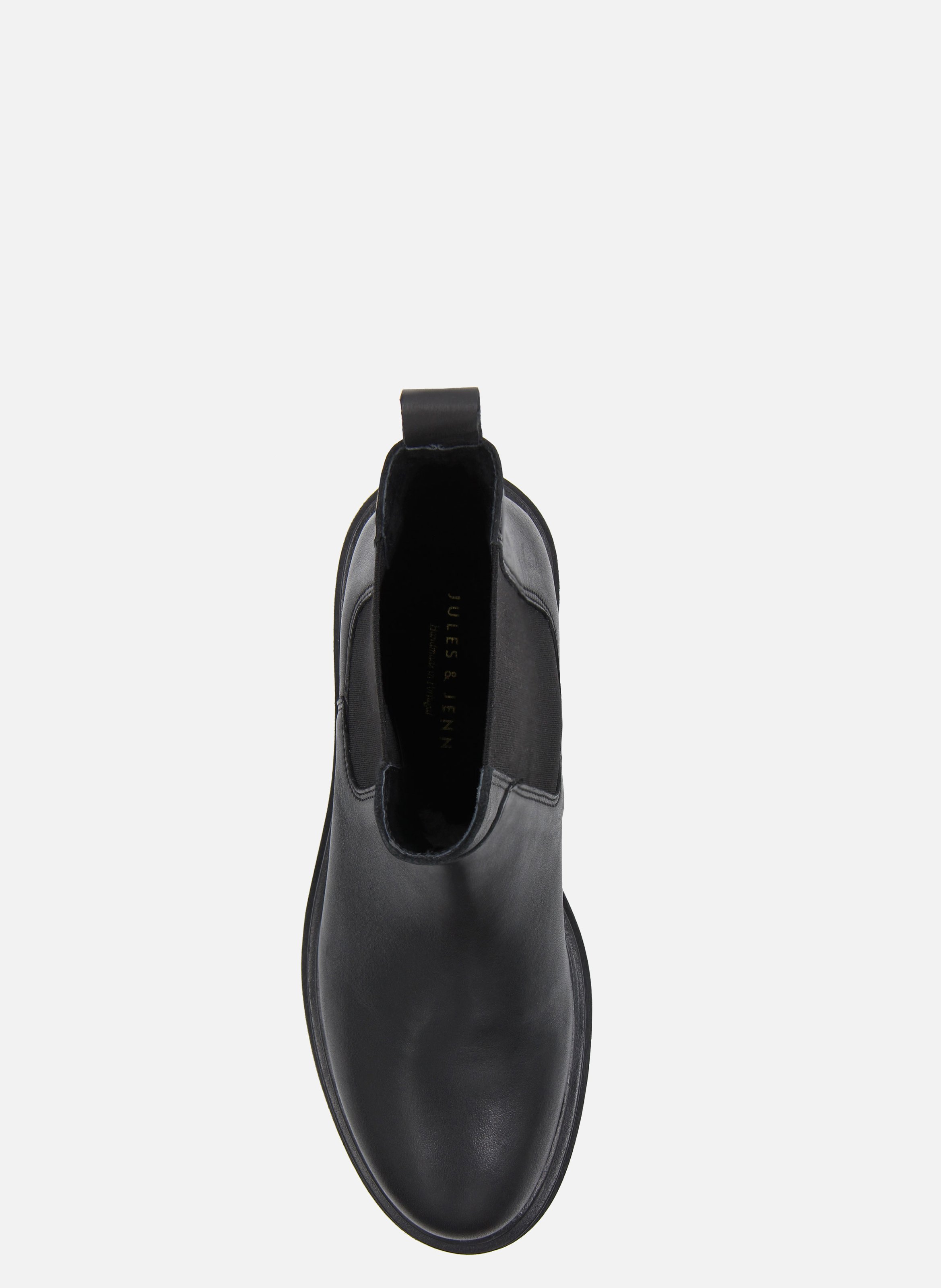 Leather mid-calf Chelsea boots with lugged sole JULES & JENN Black
