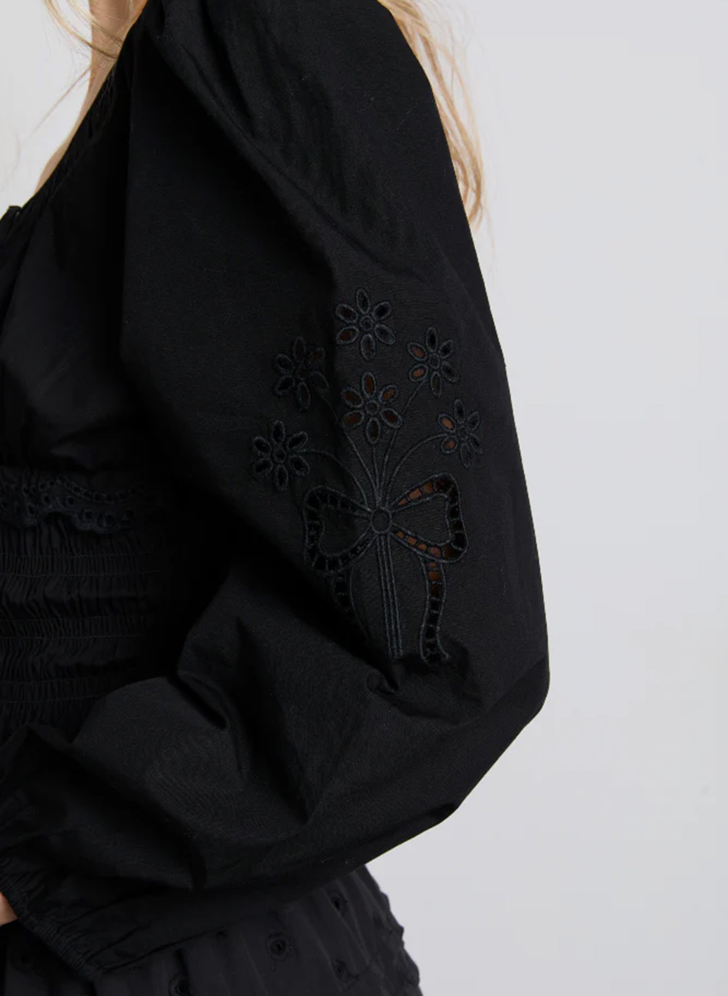 Ruched Long Sleeve Top DAMSON MADDER Black