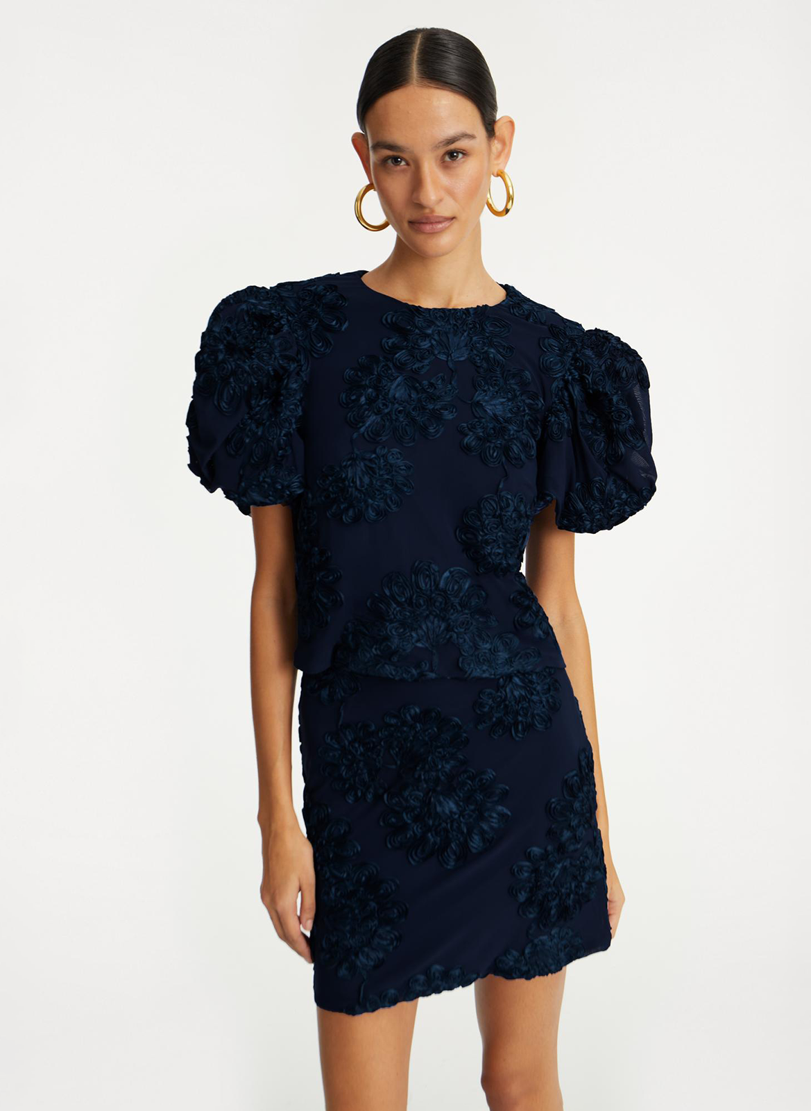 Short skirt in 3D knit ROTATE Blue