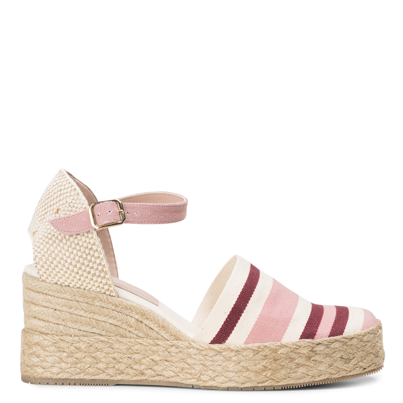 Espadrilles compensées en textile  Rose
