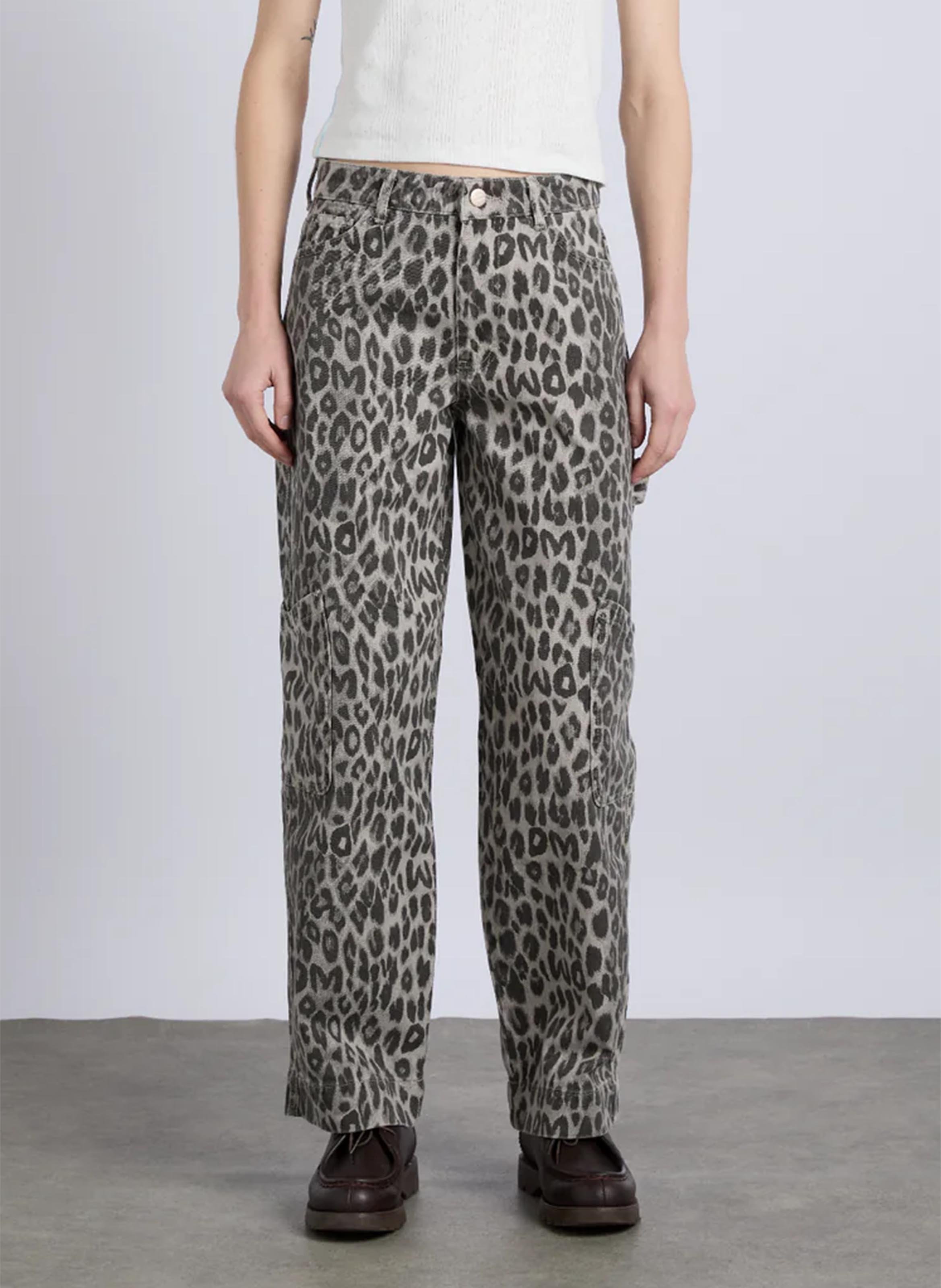 Leopard print cargo jeans DAMSON MADDER Black