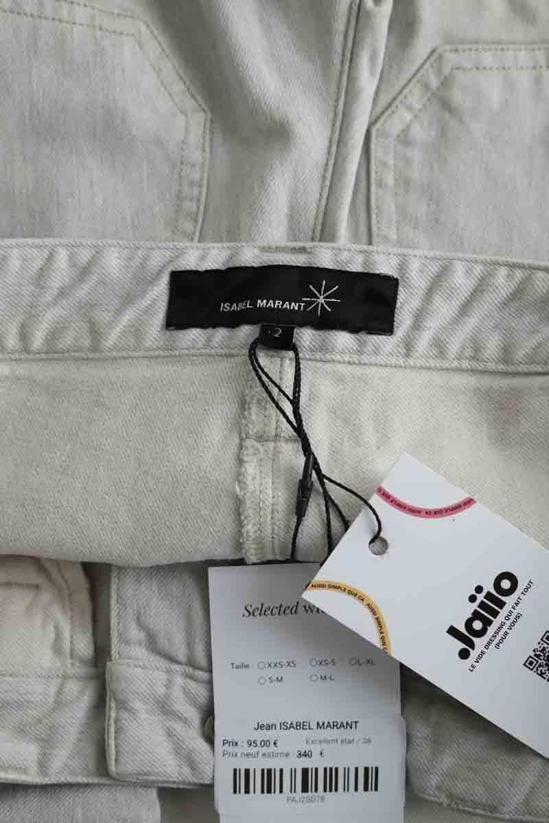 Cotton straight jeans ISABEL MARANT - Seconde Main Grey