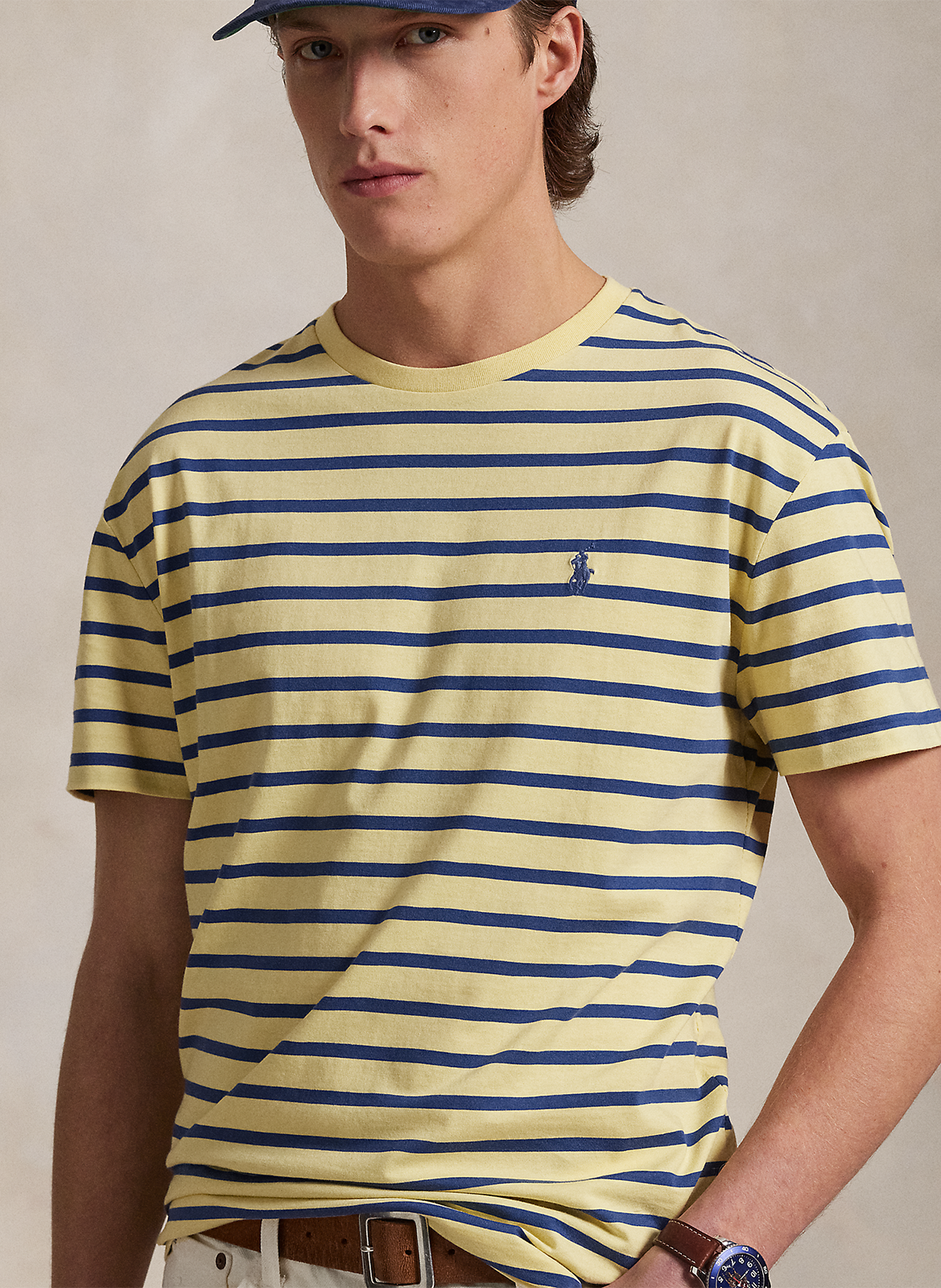 Tee-shirt col rond à rayures POLO RALPH LAUREN Jaune