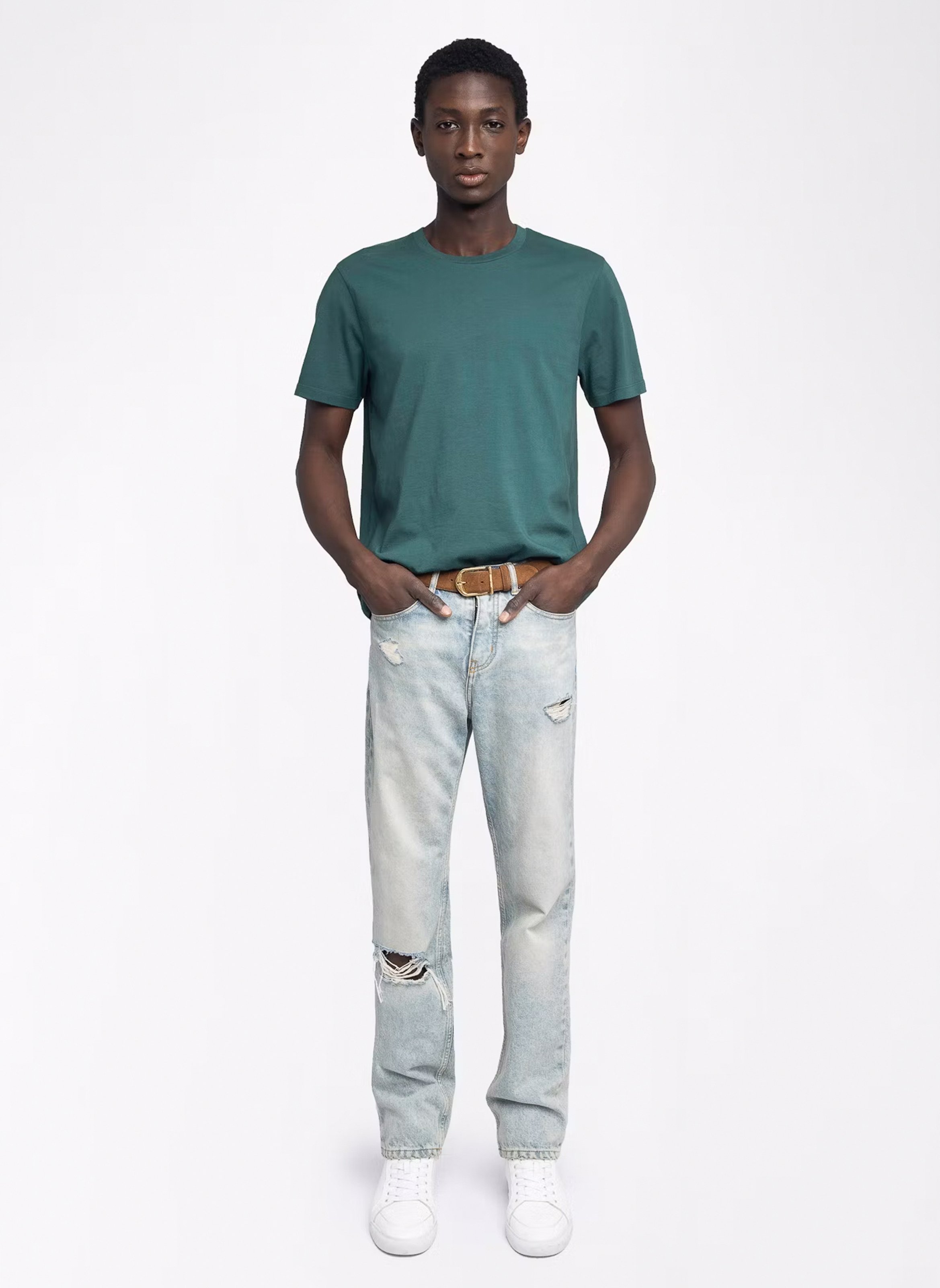 Tee-shirt col rond en coton ZADIG&amp;VOLTAIRE Vert