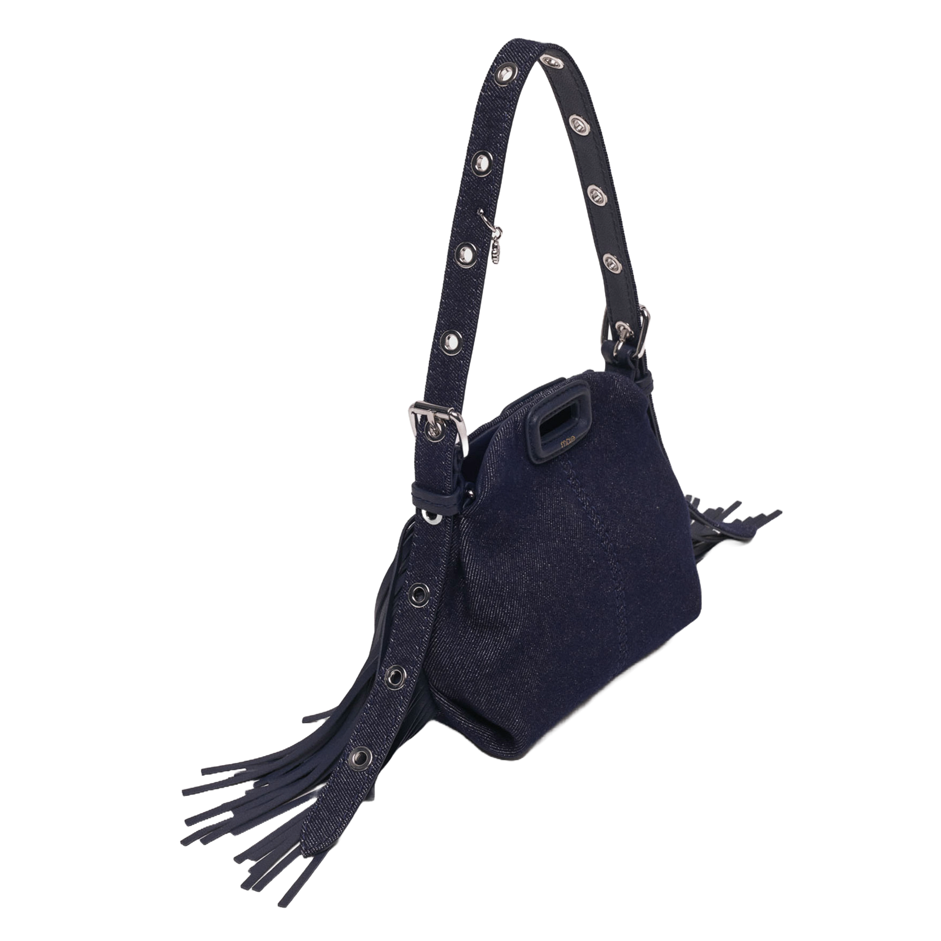 Sac bandoulière en denim de coton MAJE Bleu