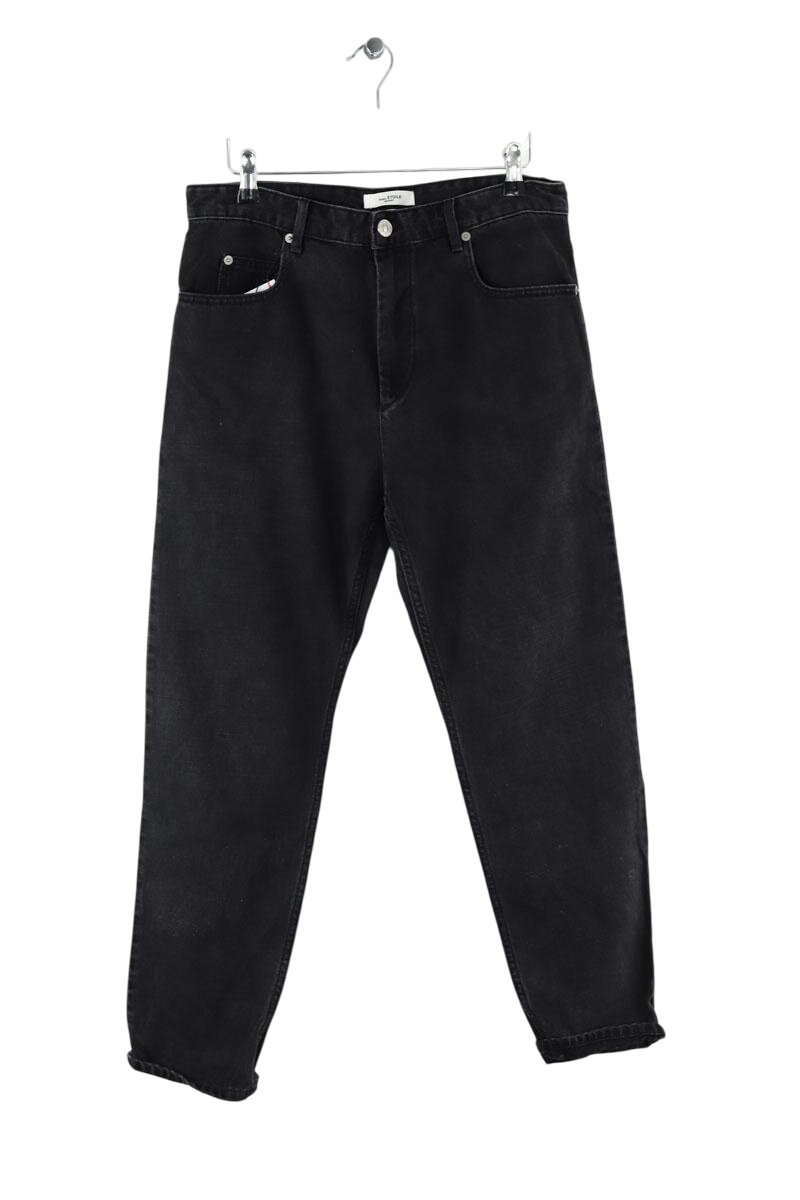 Slim-fit stretch cotton jeans with regular waist ISABEL MARANT - Seconde Main Black