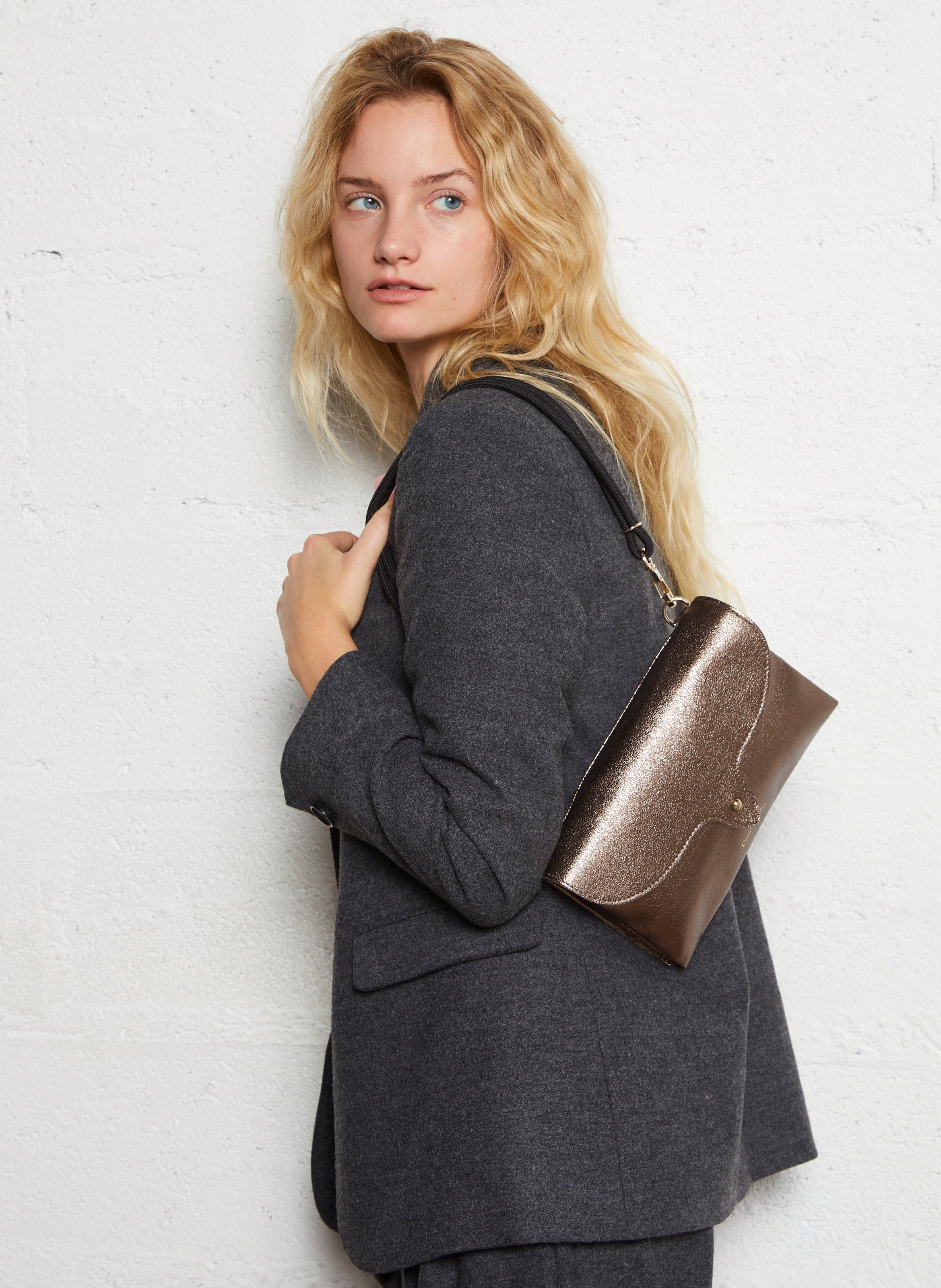 Pochette de soirée en cuir  CRAIE STUDIO Doré