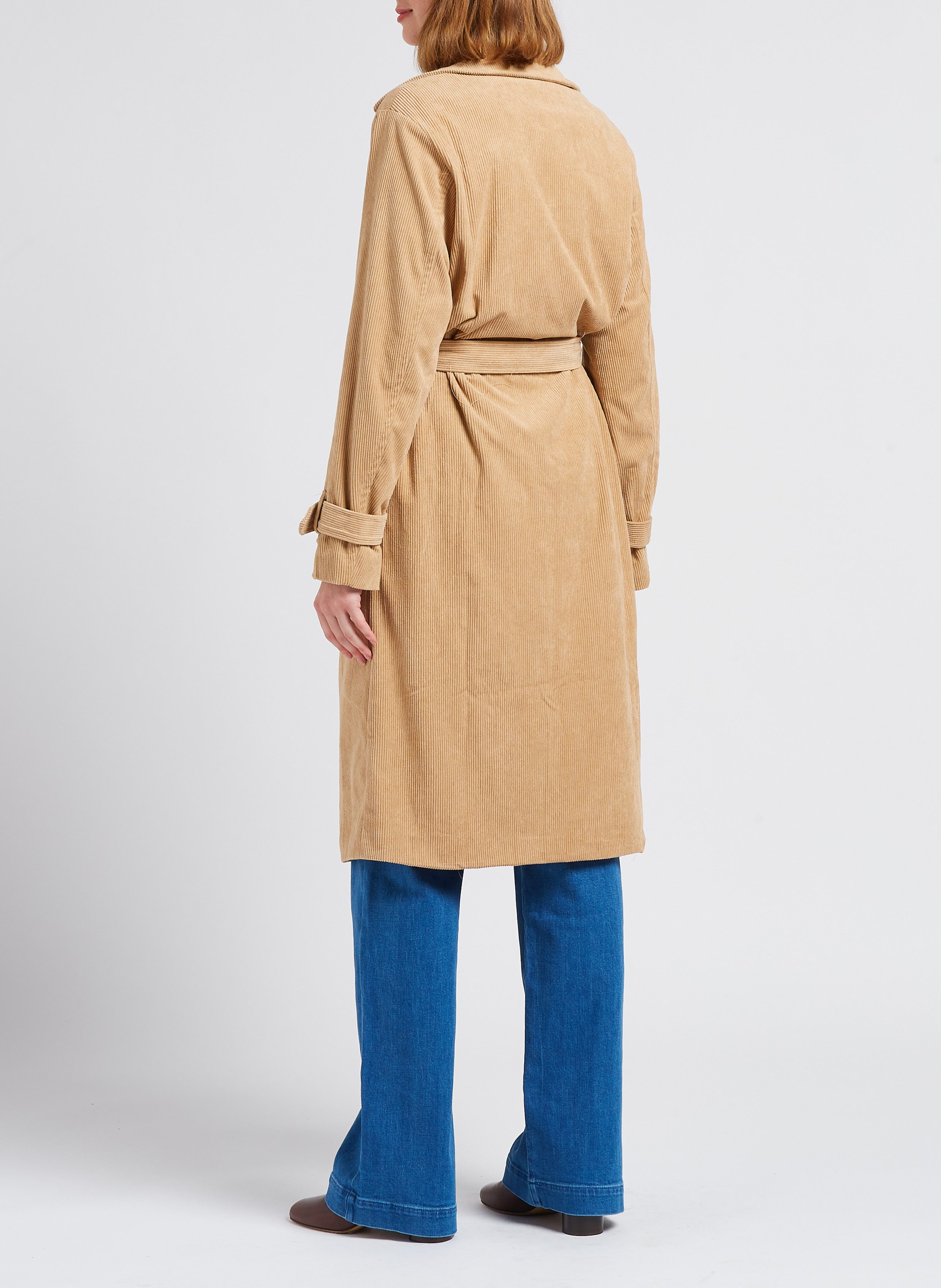 Trench en velours côtelé  LA PETITE ETOILE Beige