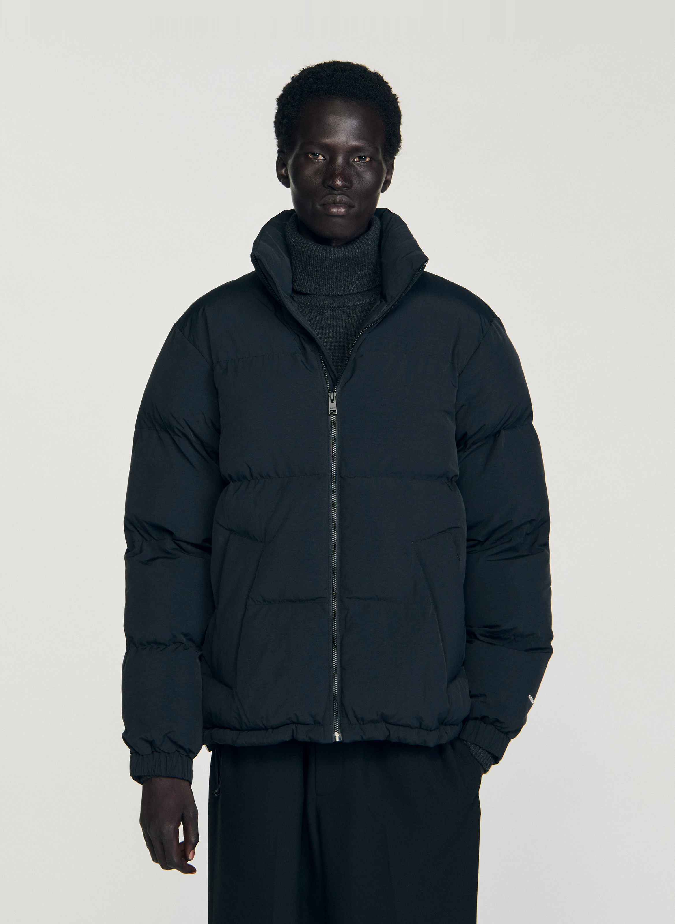 Oversized donsjack met opstaande kraag SANDRO Zwart