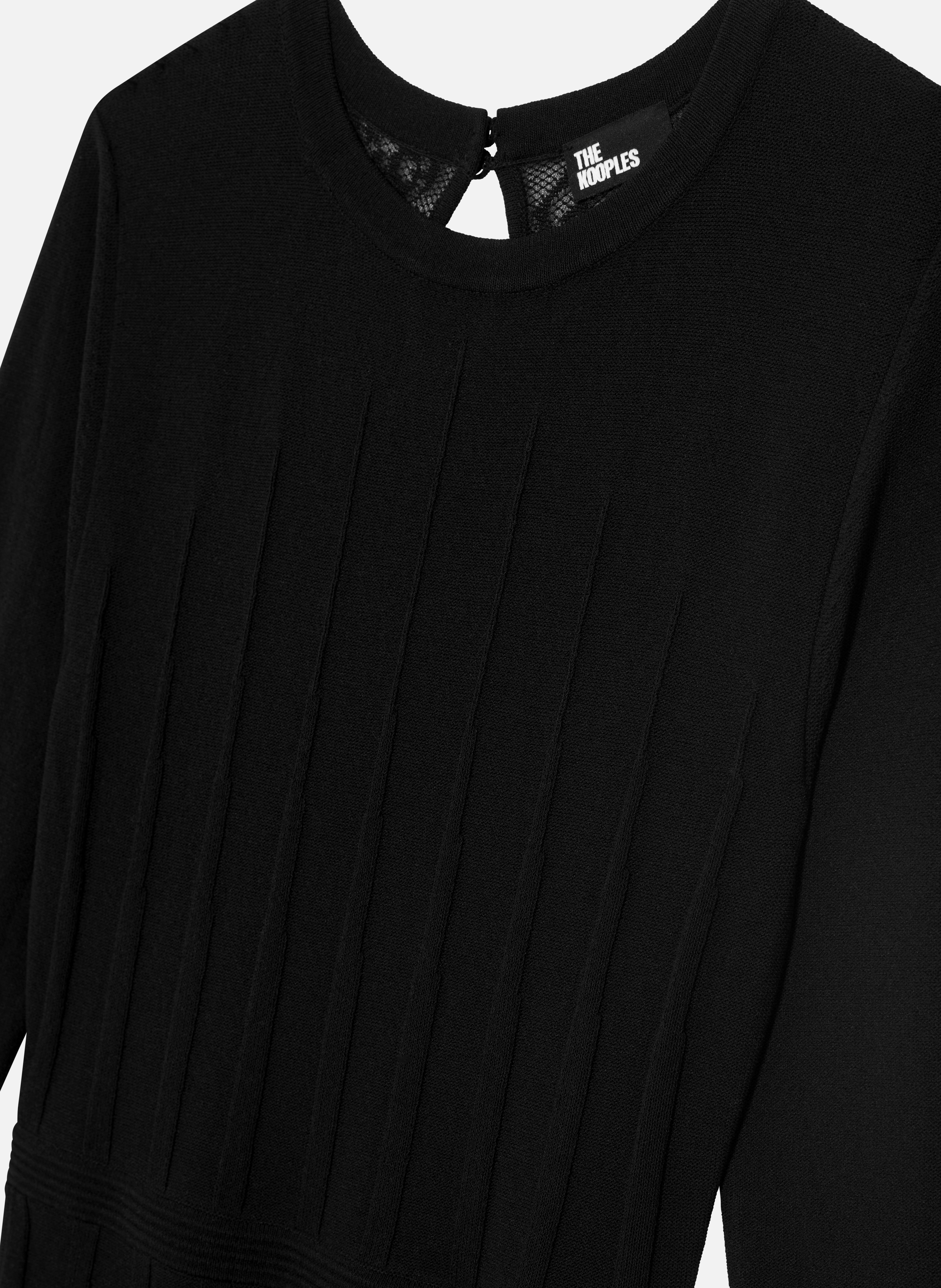Long knitted dress with lace THE KOOPLES Black