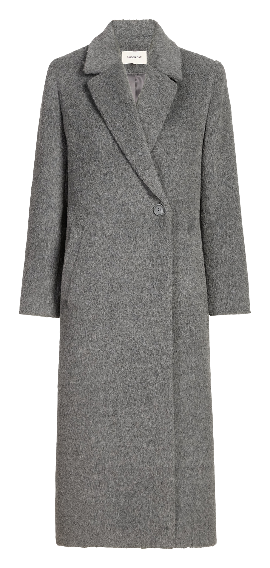 Manteau long col tailleur en laine mélangée SAISON 1865 Gris