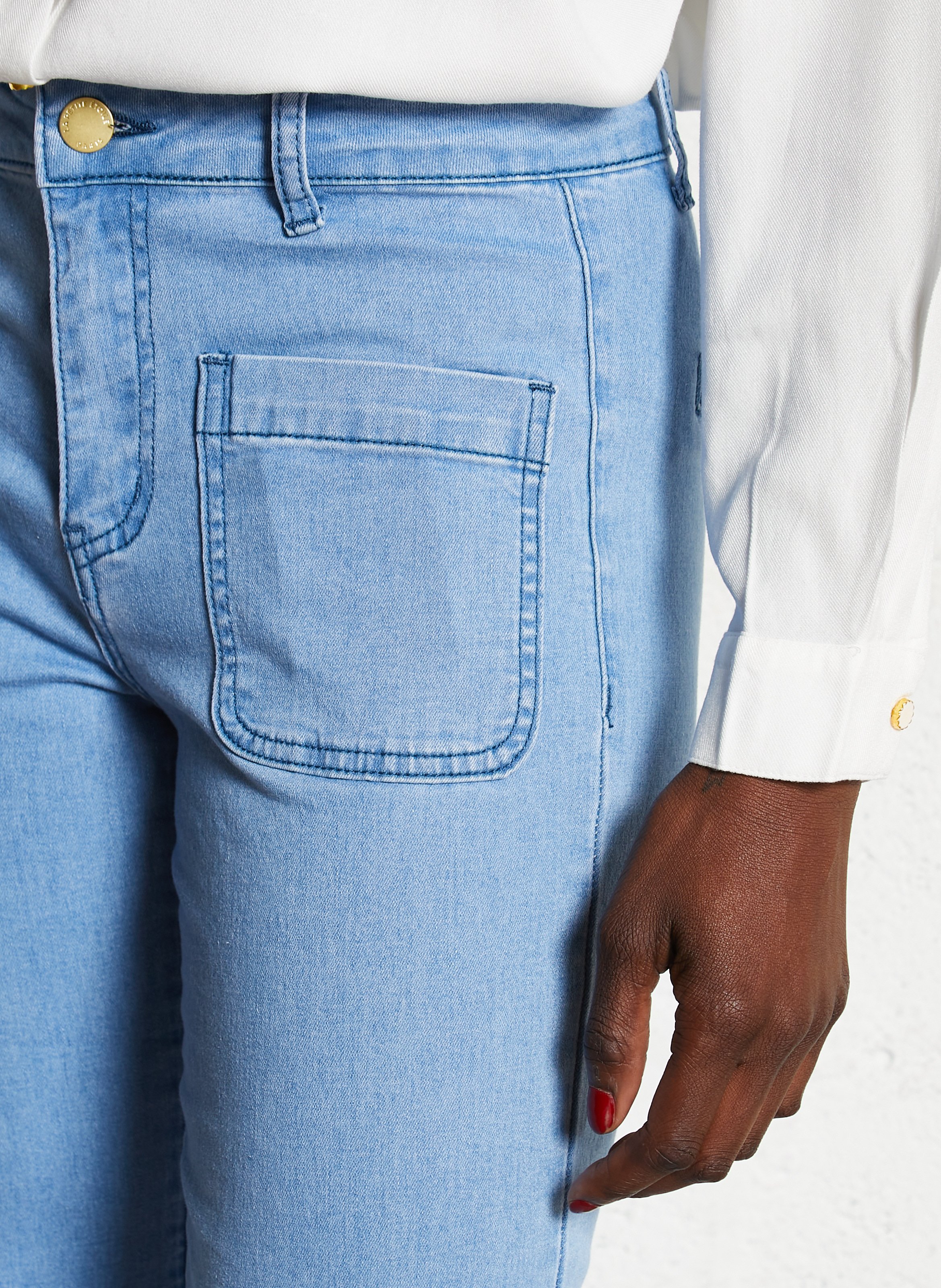 Cotton-blend bootcut jeans LA PETITE ETOILE Blue