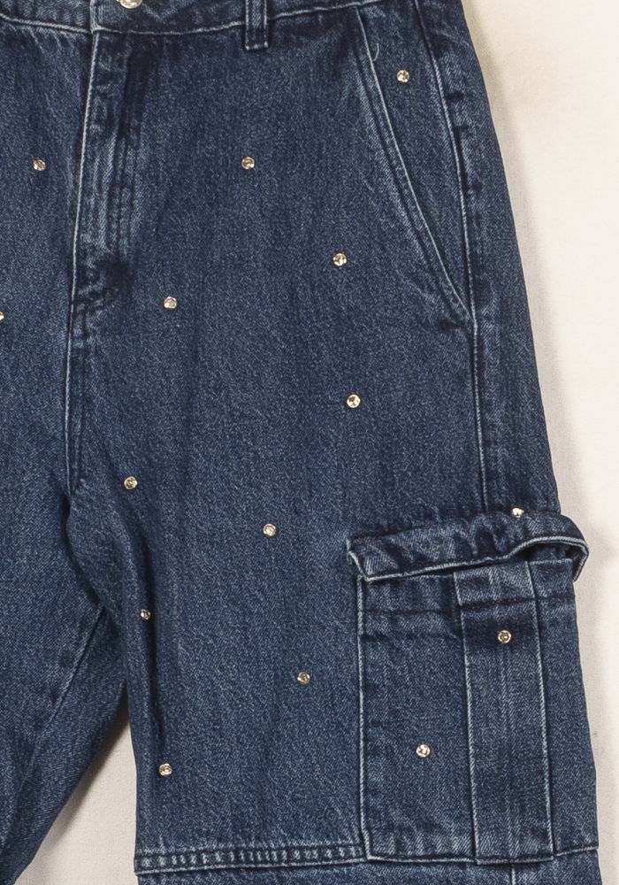 Cropped slim jeans with studs MAISON STELLA & SUZIE - Seconde main Blue