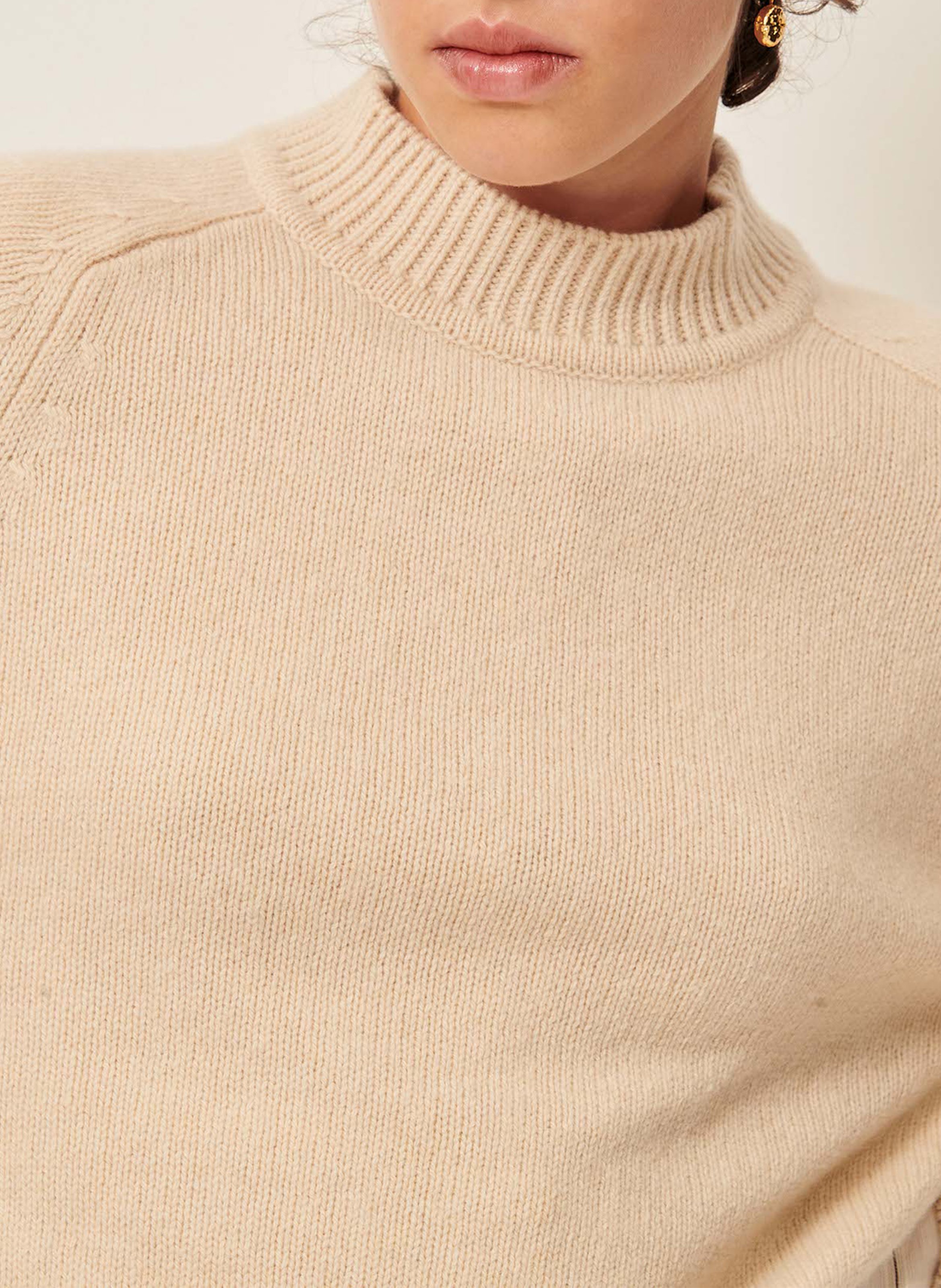 Pull droit en laine mélangée SESSUN Beige