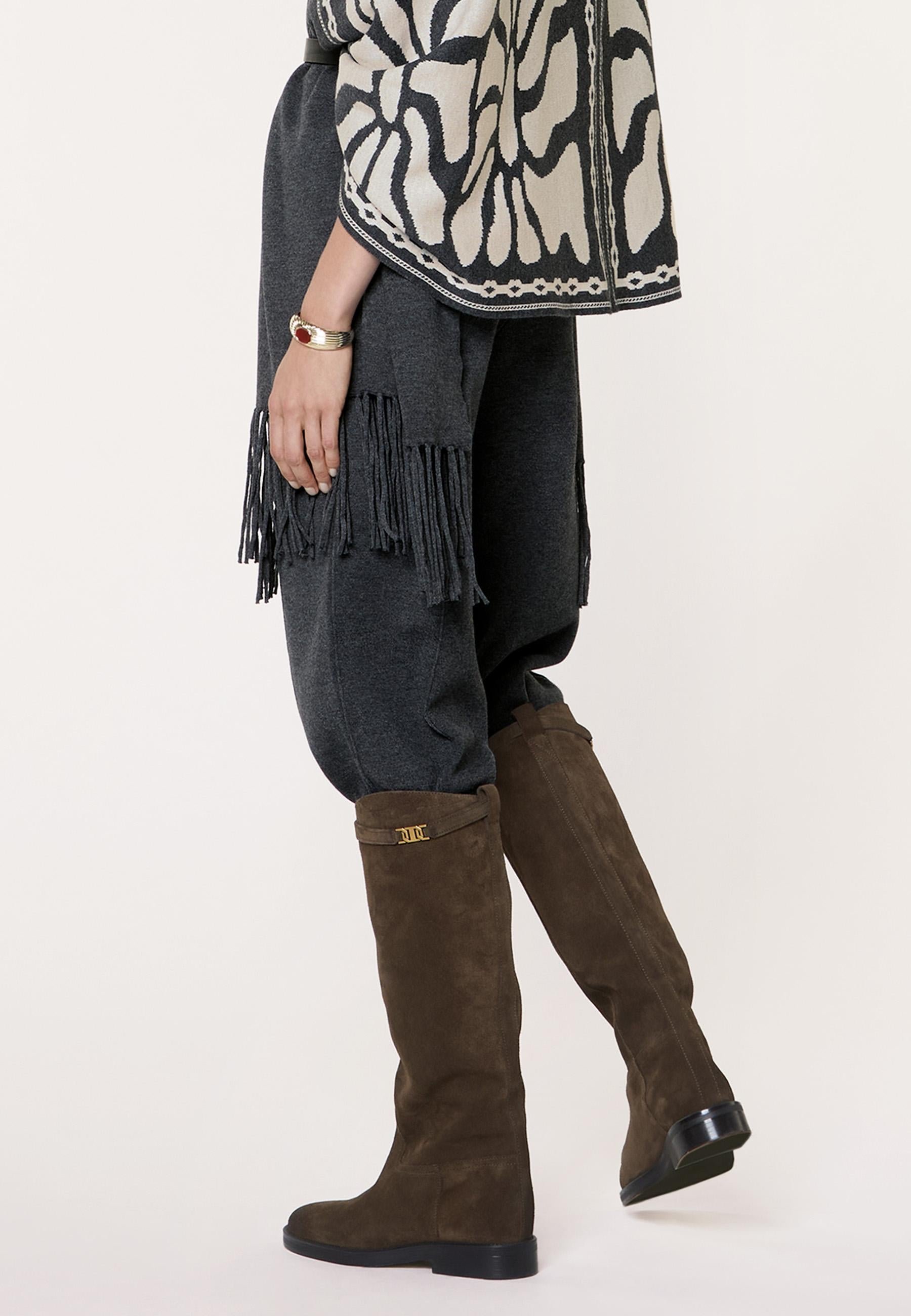 Jacquard knit stole RODIER Grey