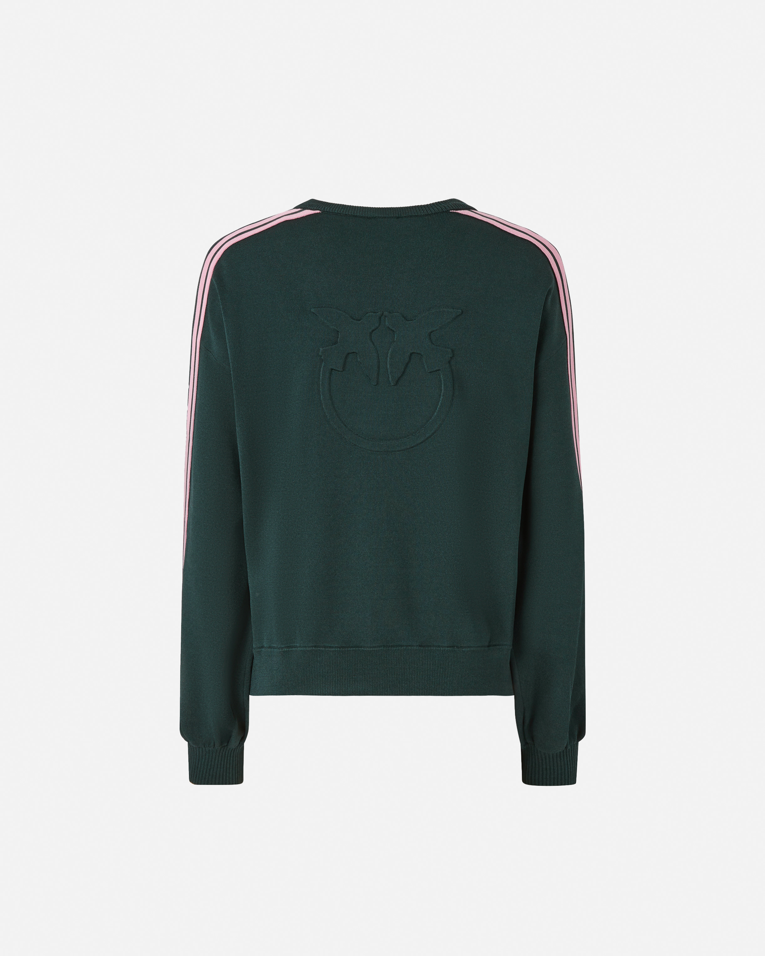 Sporty sweatshirt with love birds logo PINKO Green
