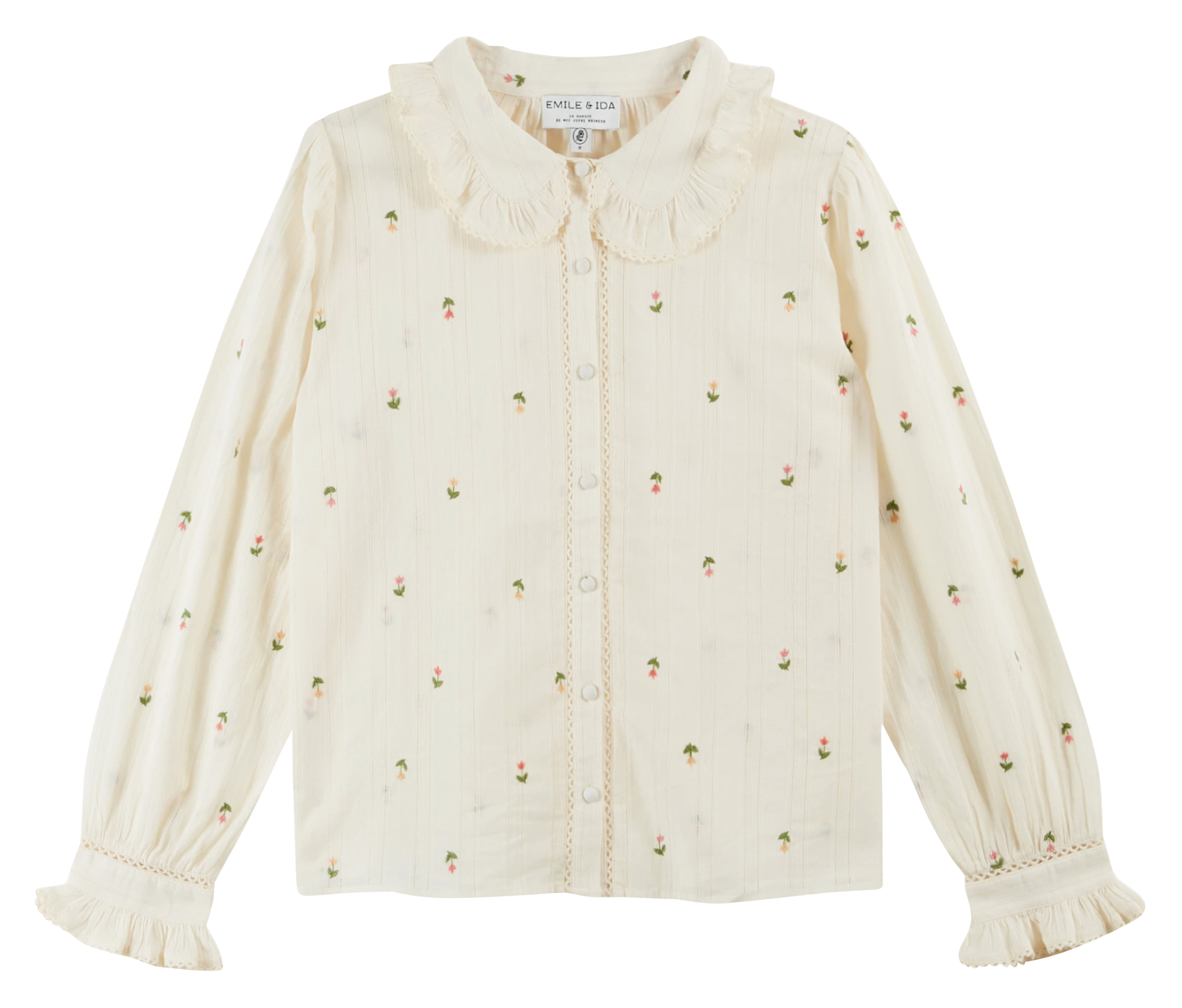 Katoenen blouse met Claudinekraag EMILE ET IDA Beige