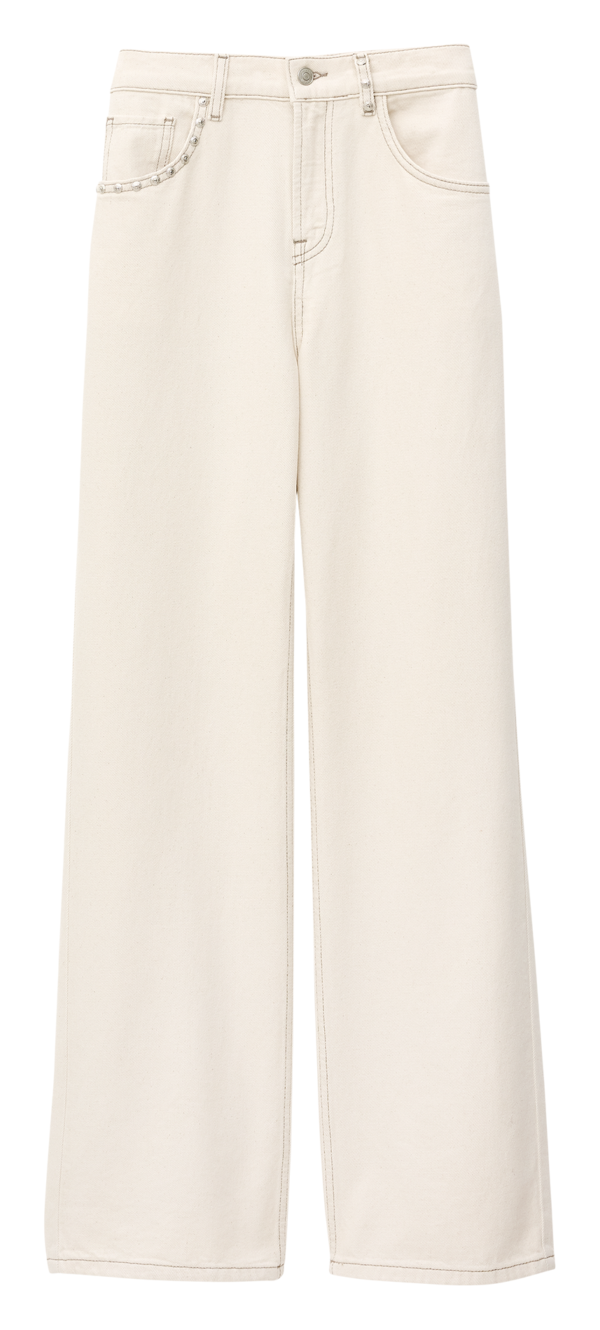 Jean droit en coton BA&SH Beige