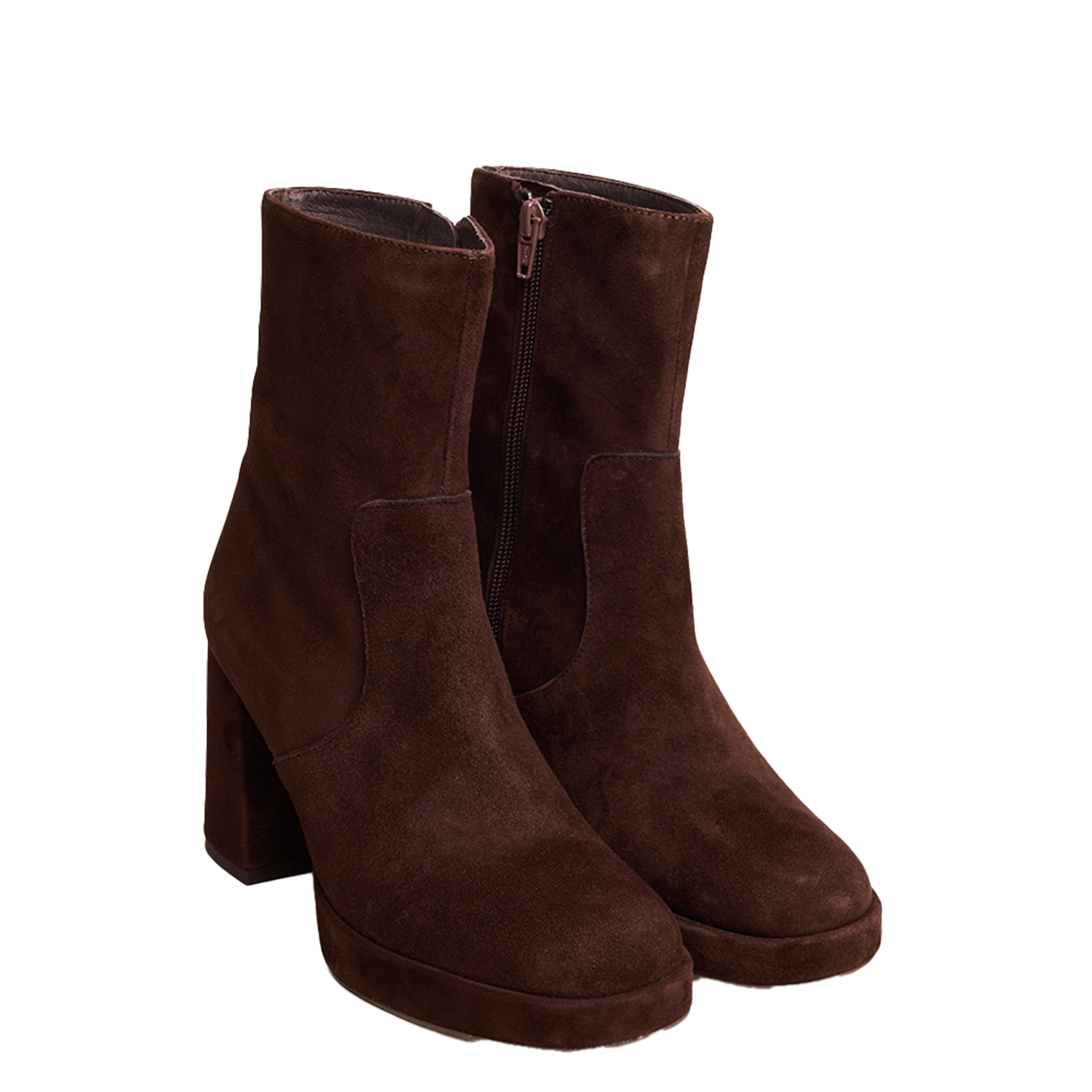 Suède enkellaarzen Brown