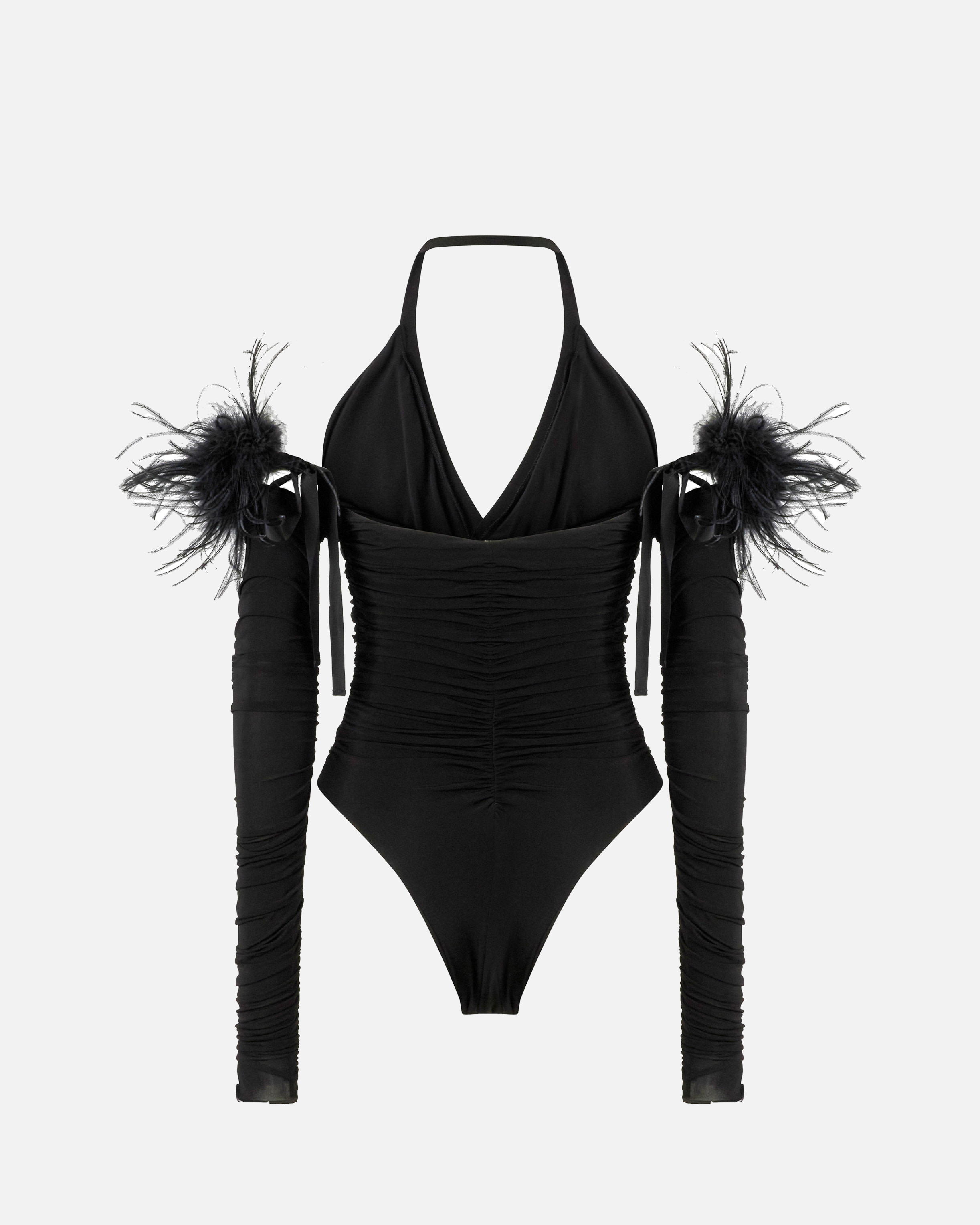 Feather bodysuit PINKO Black