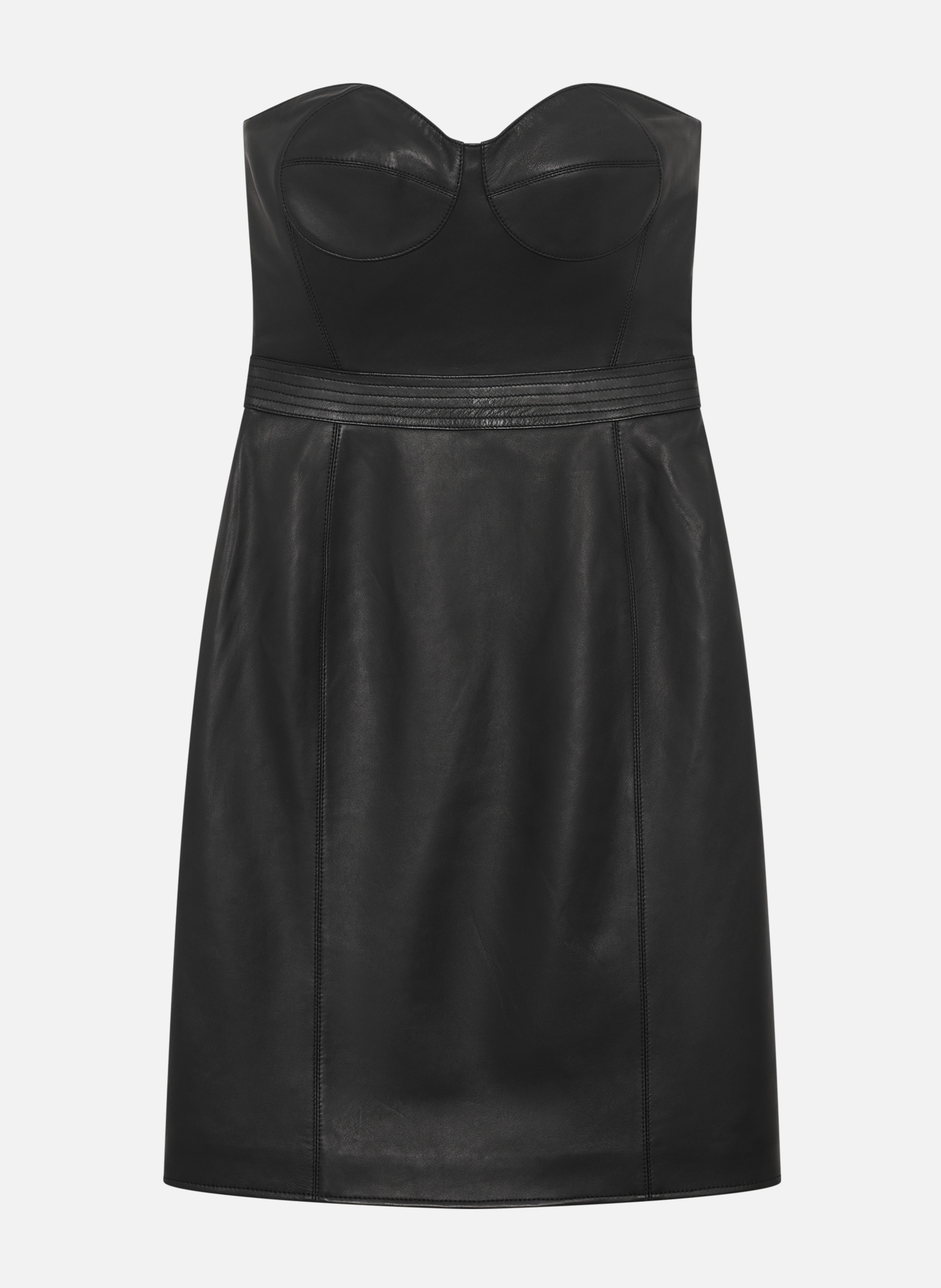 Short strapless leather dress THE KOOPLES Black