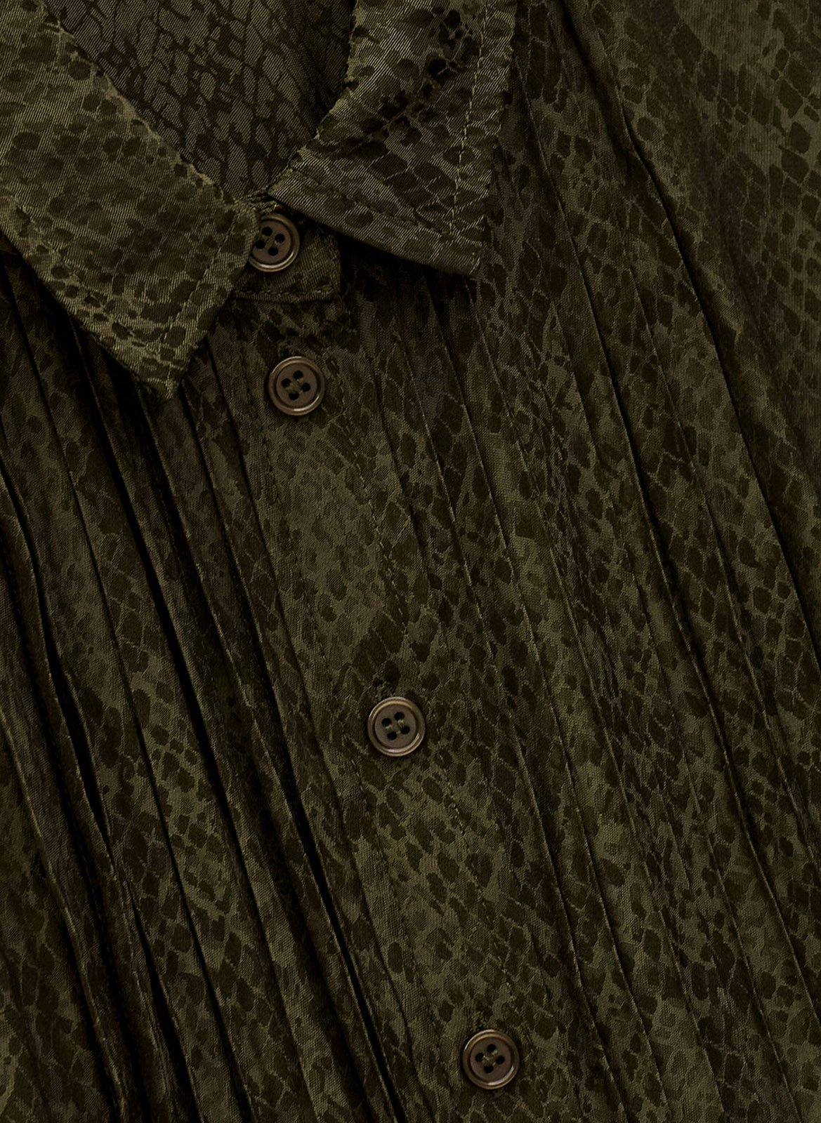 Korte jurk met klassieke kraag en print BA&SH Kaki