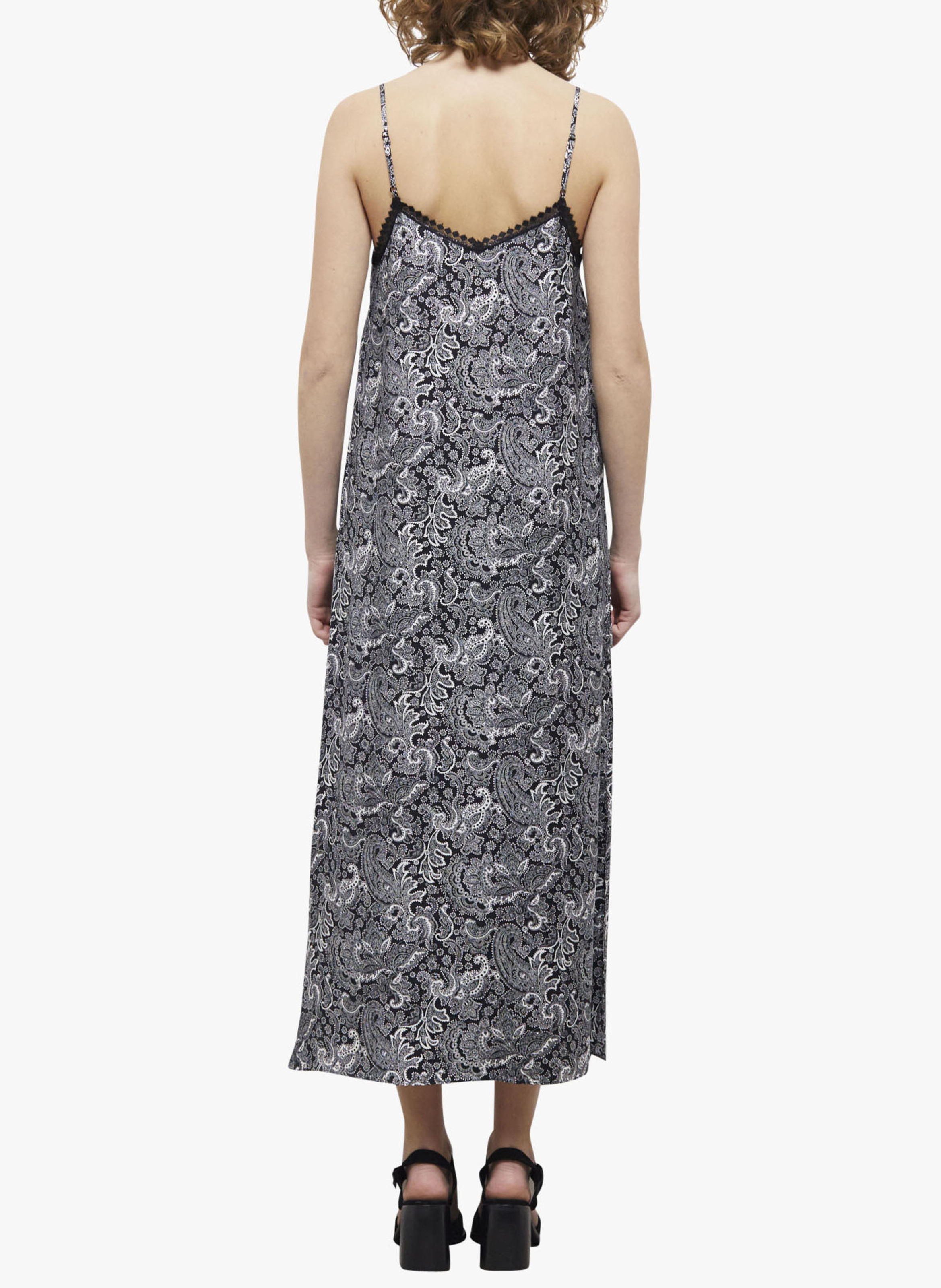 Lange jurk met print en schouderbandjes THE KOOPLES Zwart