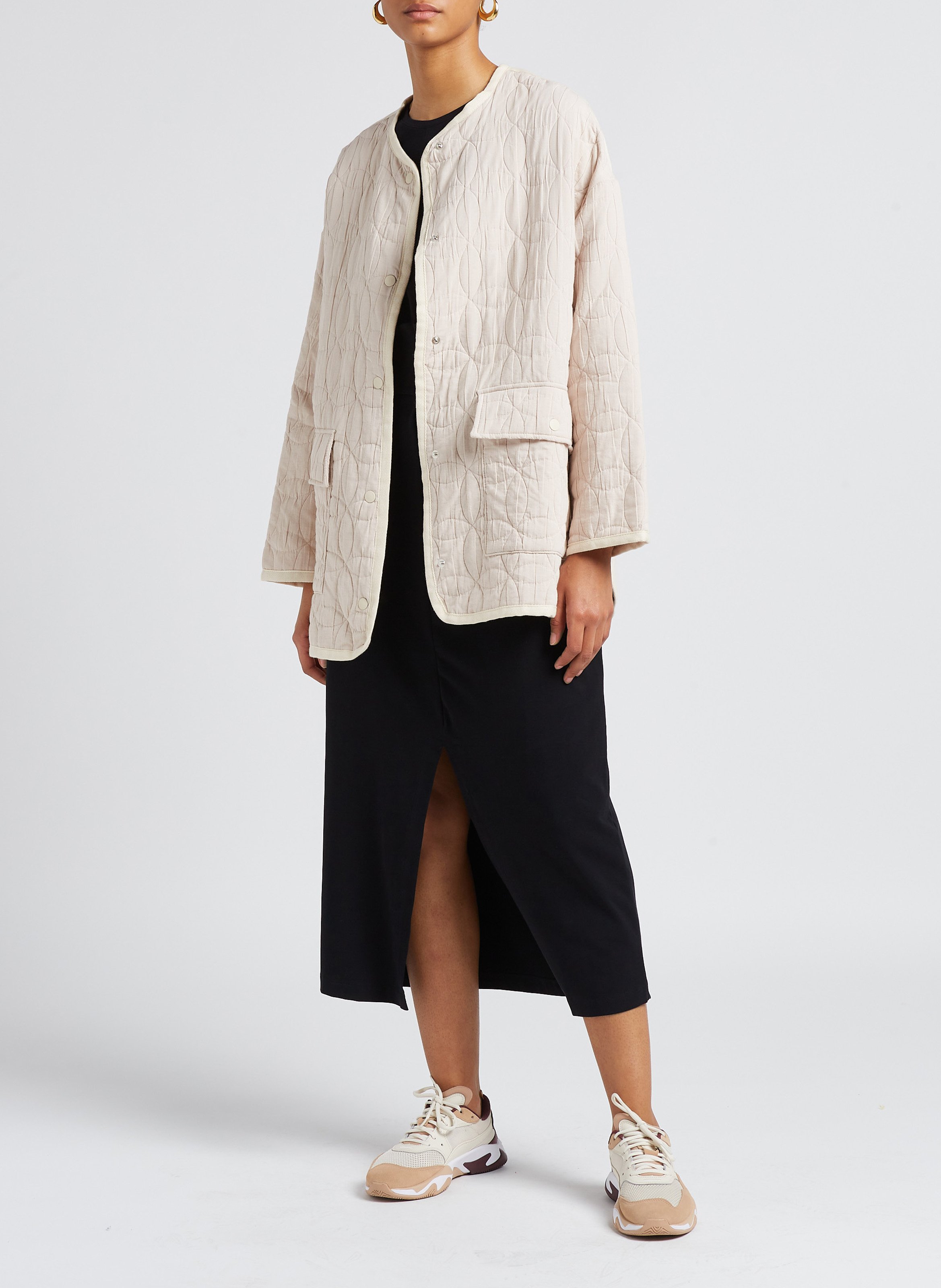 Jacke aus Baumwoll-Mix mit Rundhalskragen RITA ROW Weiss