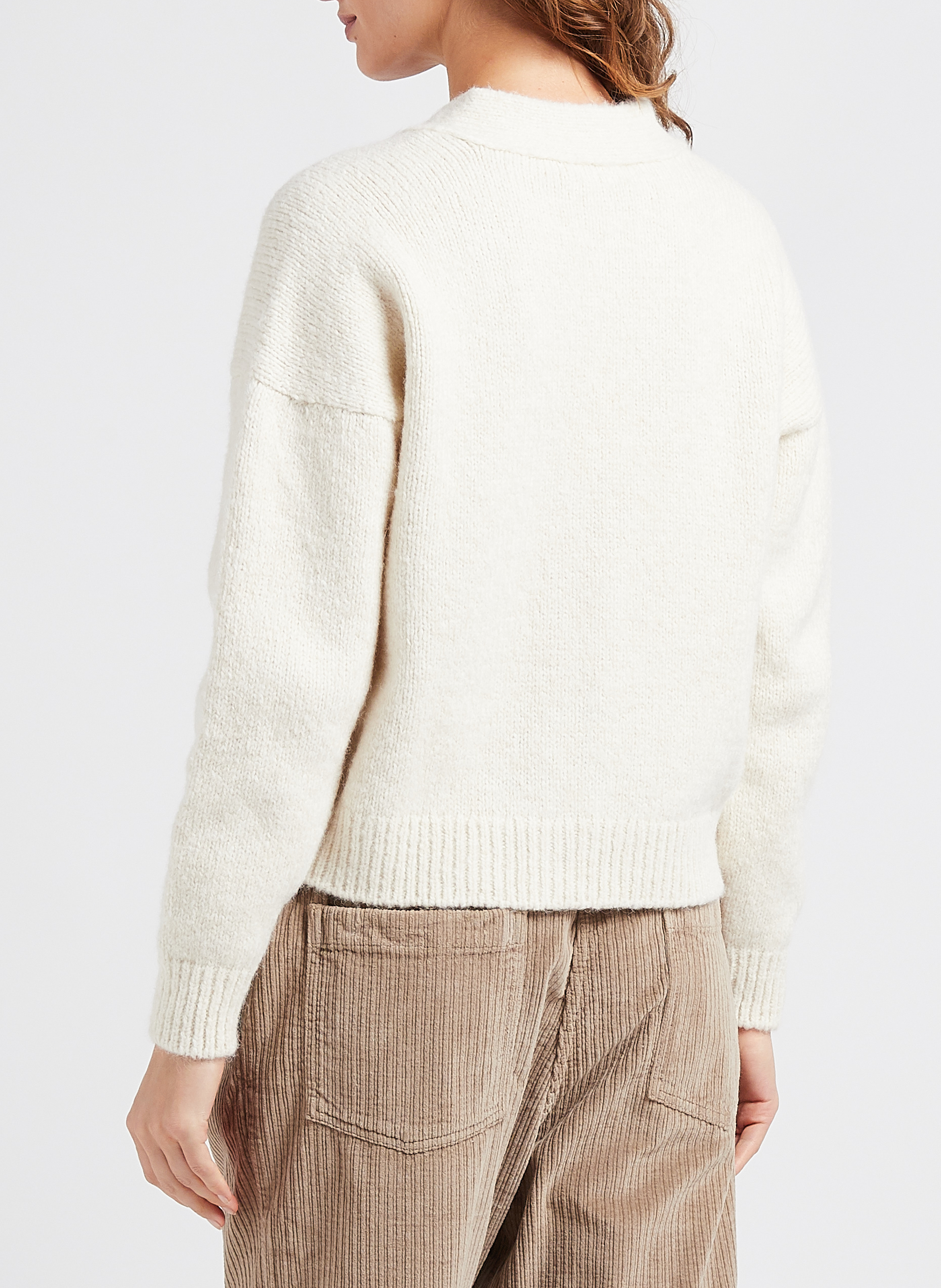 Vest met V-hals | wolblend MASSCOB Beige