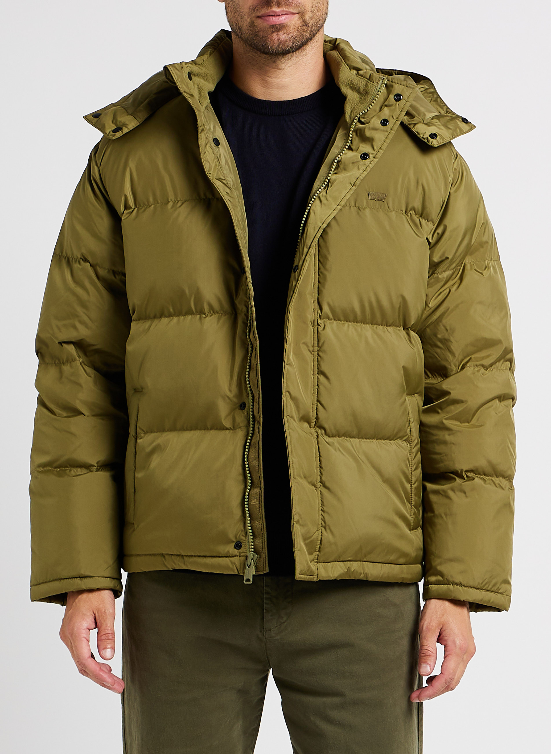 Recht donsjack met afneembare capuchon LEVI'S Groen