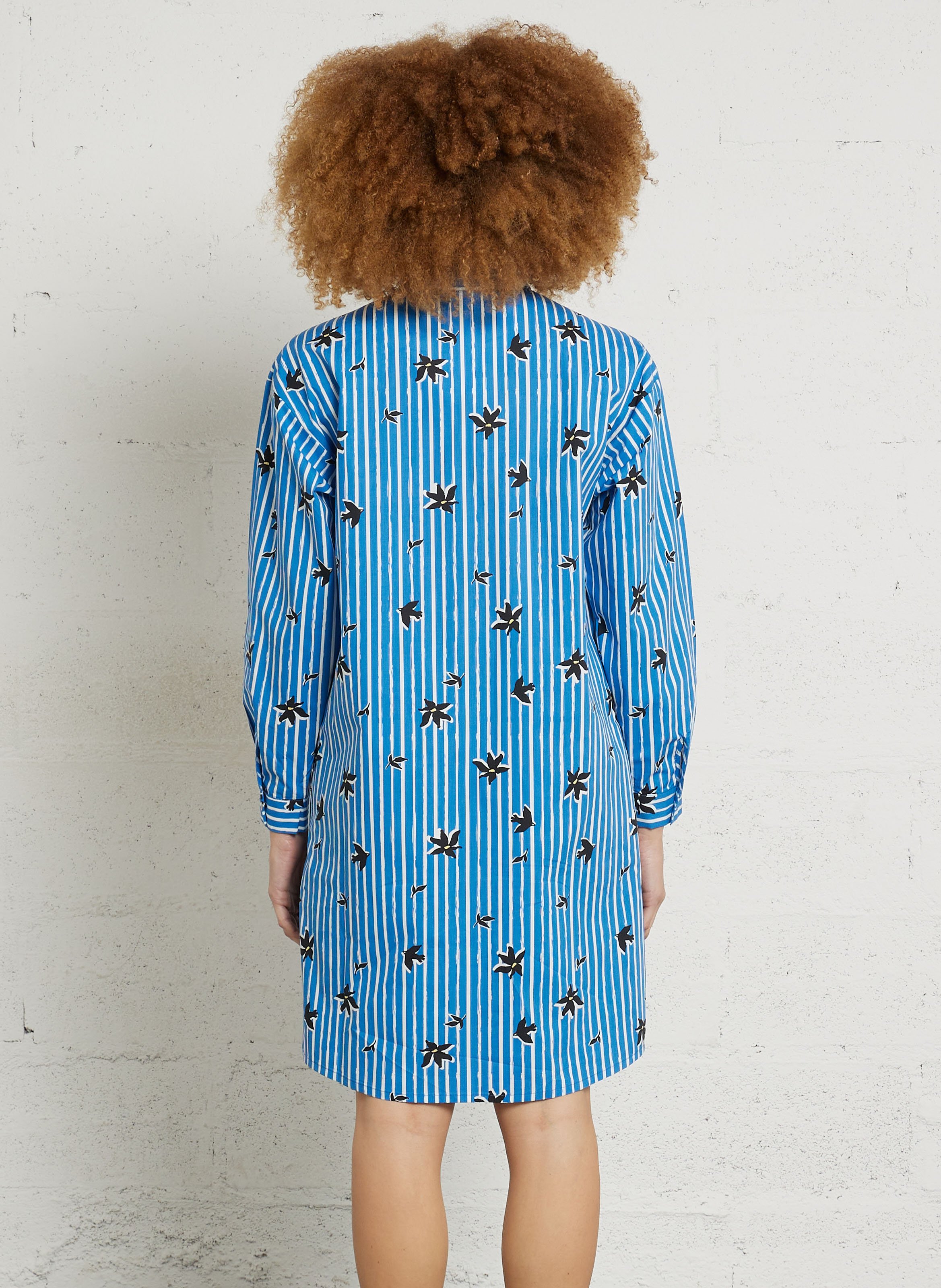 Robe courte chemise rayée à motifs ONE STEP Bleu