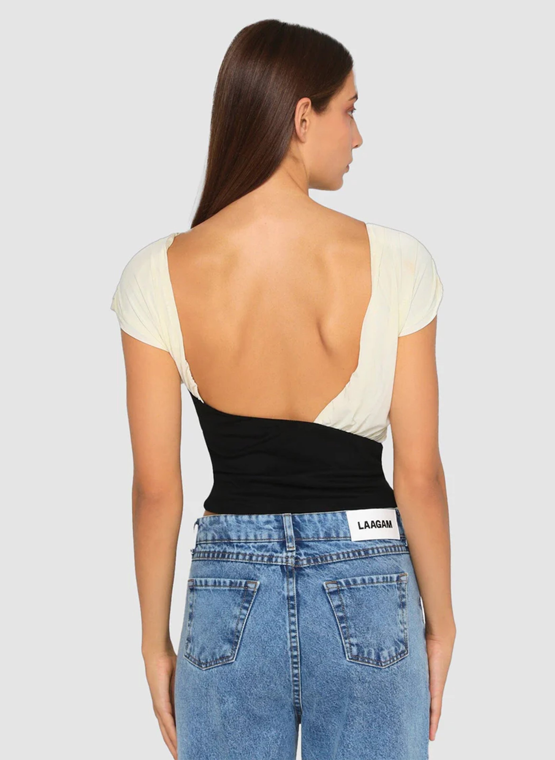 Oberteil mit zweifarbiger Rückenpartie LAAGAM Beige