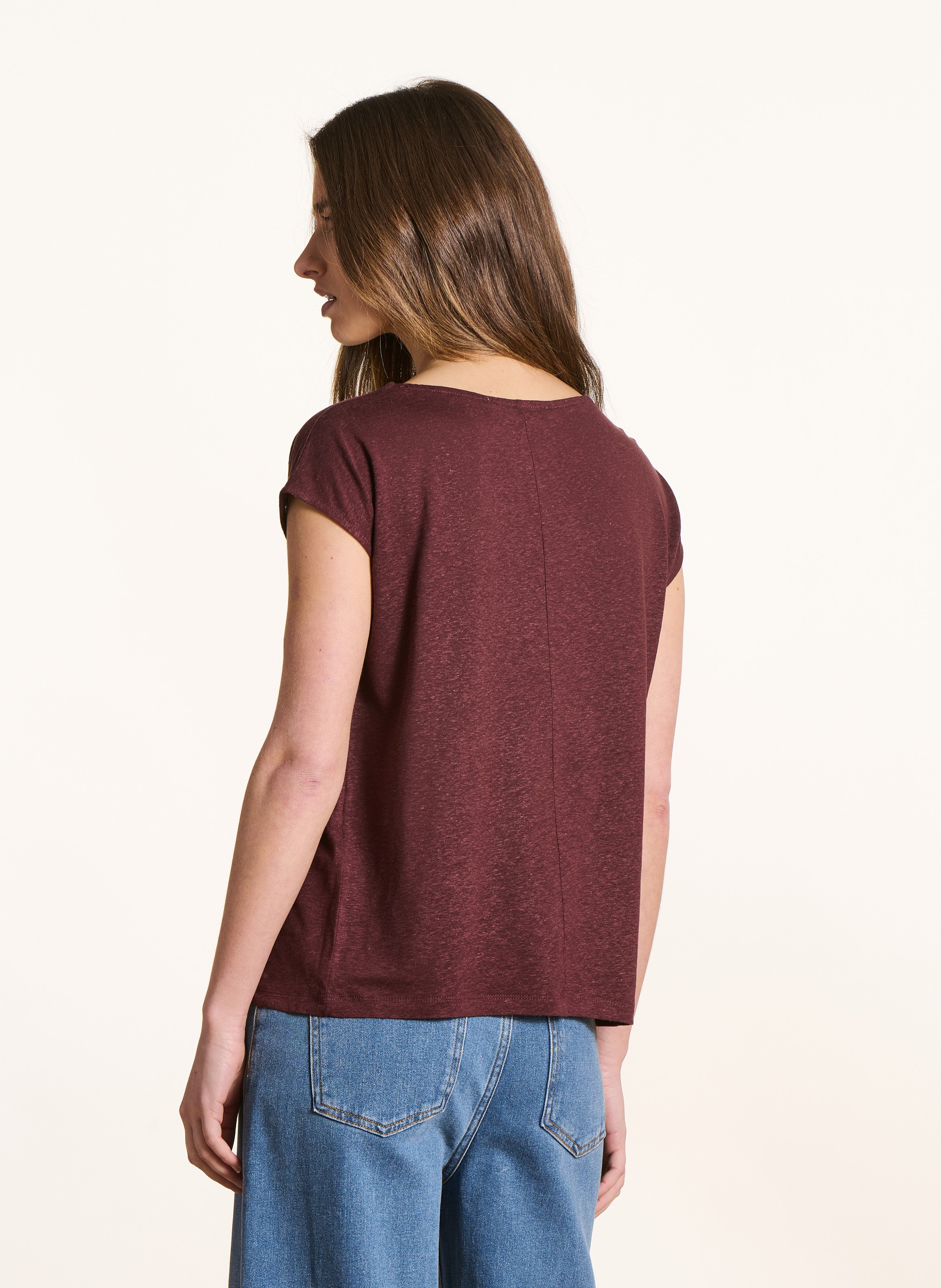 Oversize-T-Shirt mit Rundhalsausschnitt LA FEE MARABOUTEE Braun