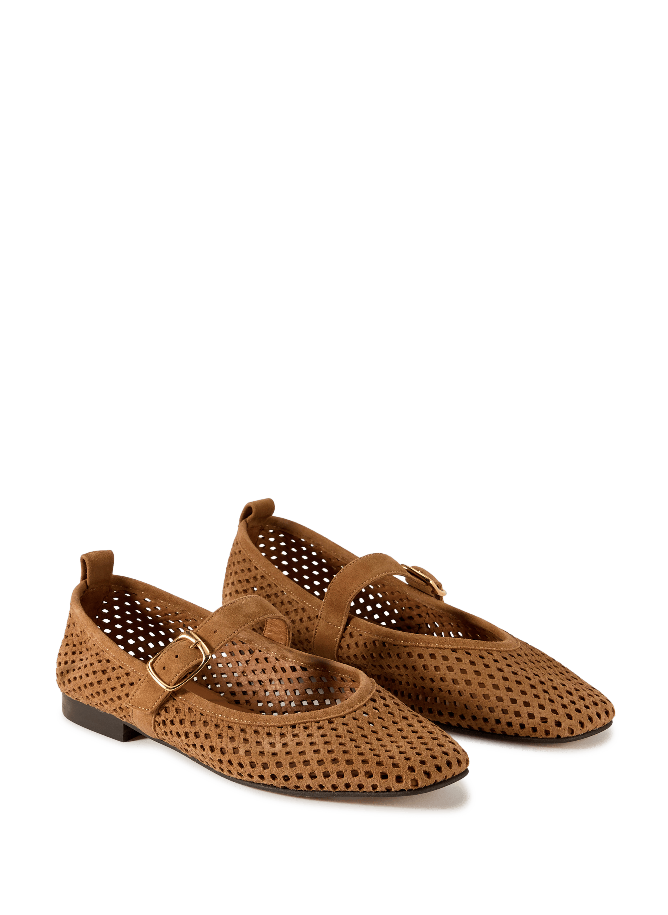 Ballerines en cuir velours ajourées SAISON 1865 Bruin