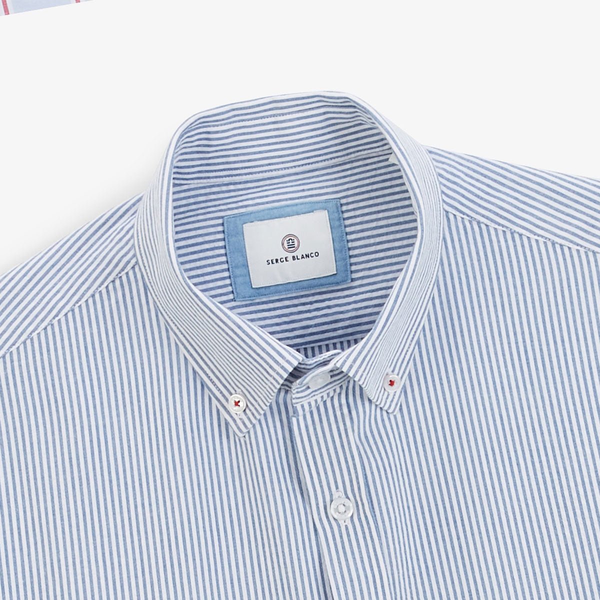 Striped Oxford cotton long-sleeve shirt SERGE BLANCO Blue