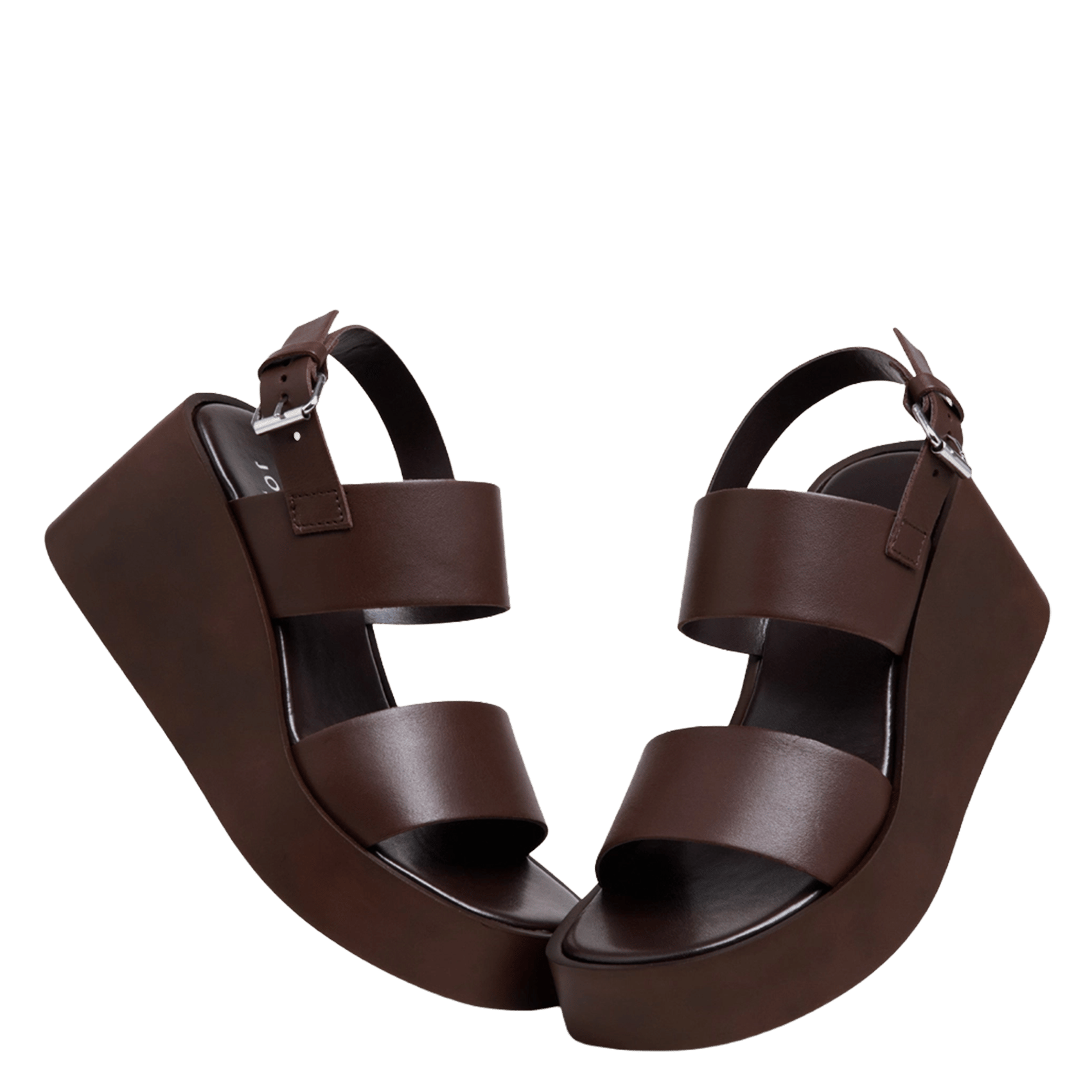 High leather sandals JONAK Brown